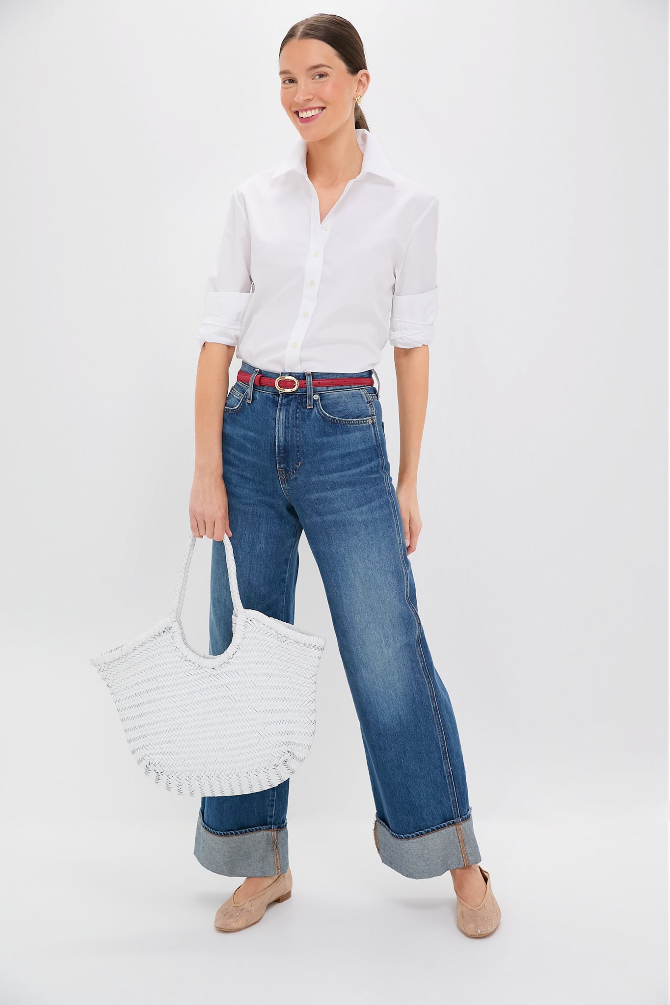 White Oxford Boyfriend Shirt-Get Girly