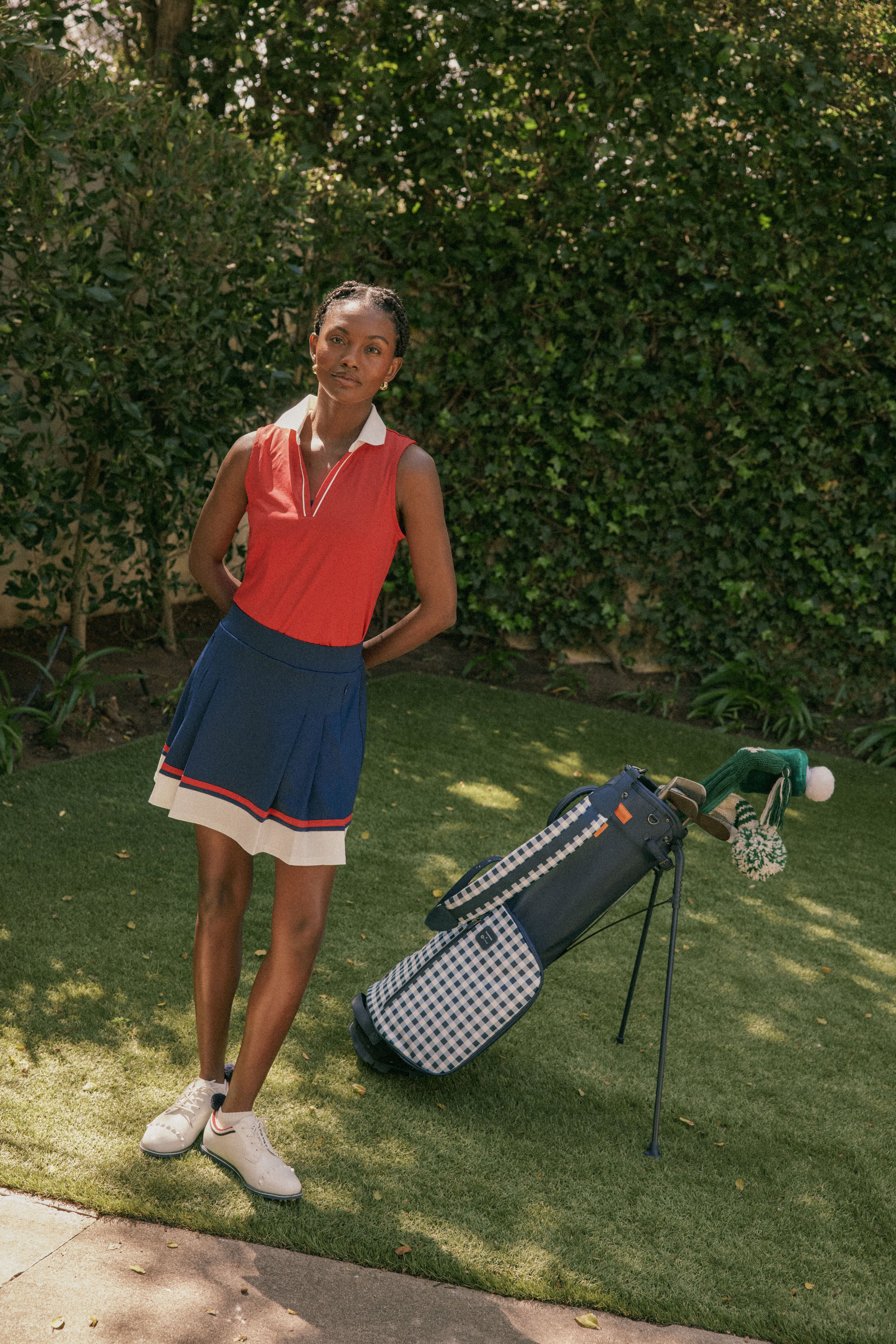 Navy Gingham MIY SL1 Golf Bag-Get Girly
