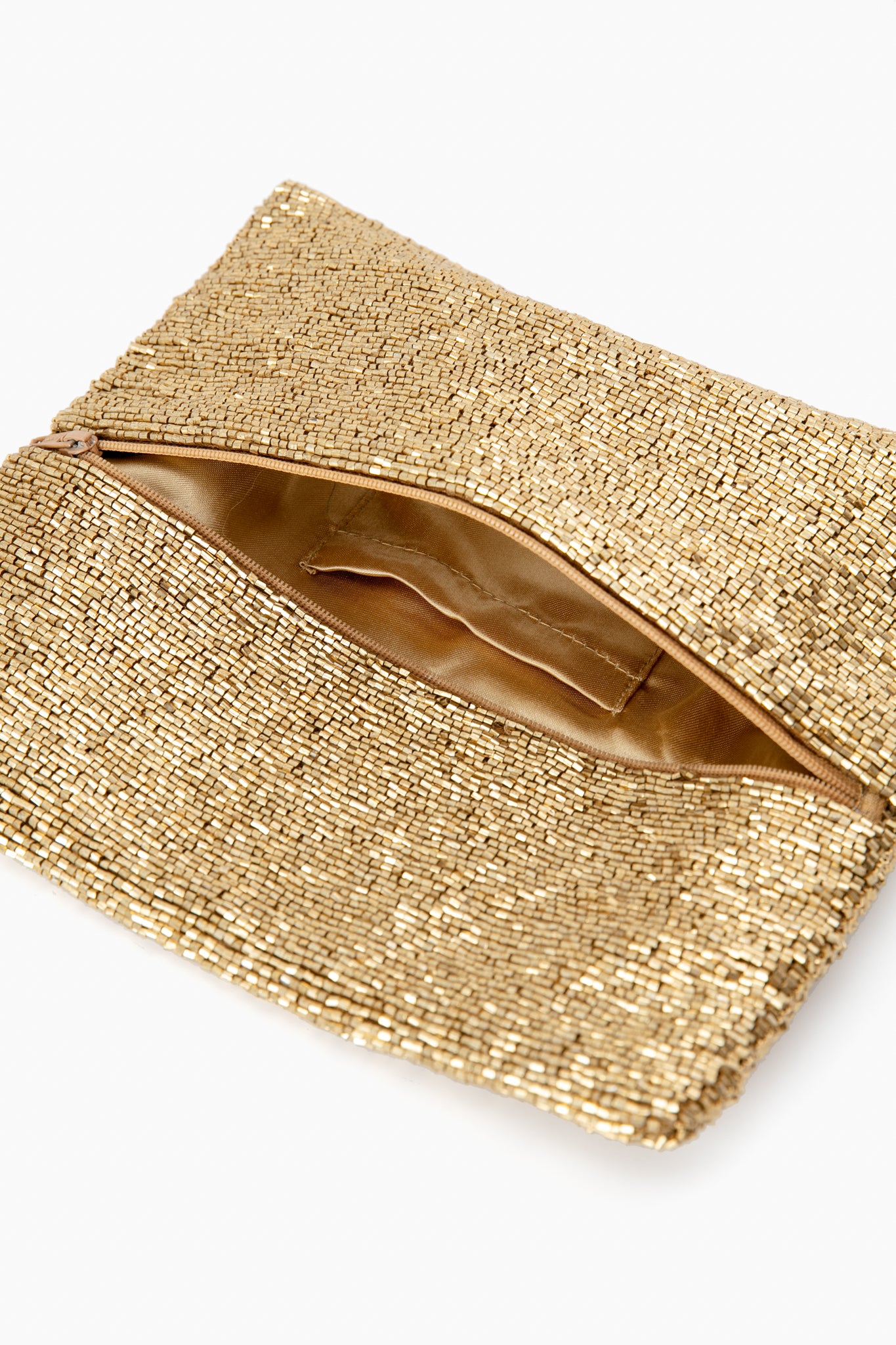 Gold Beaded Clutch-Get Girly