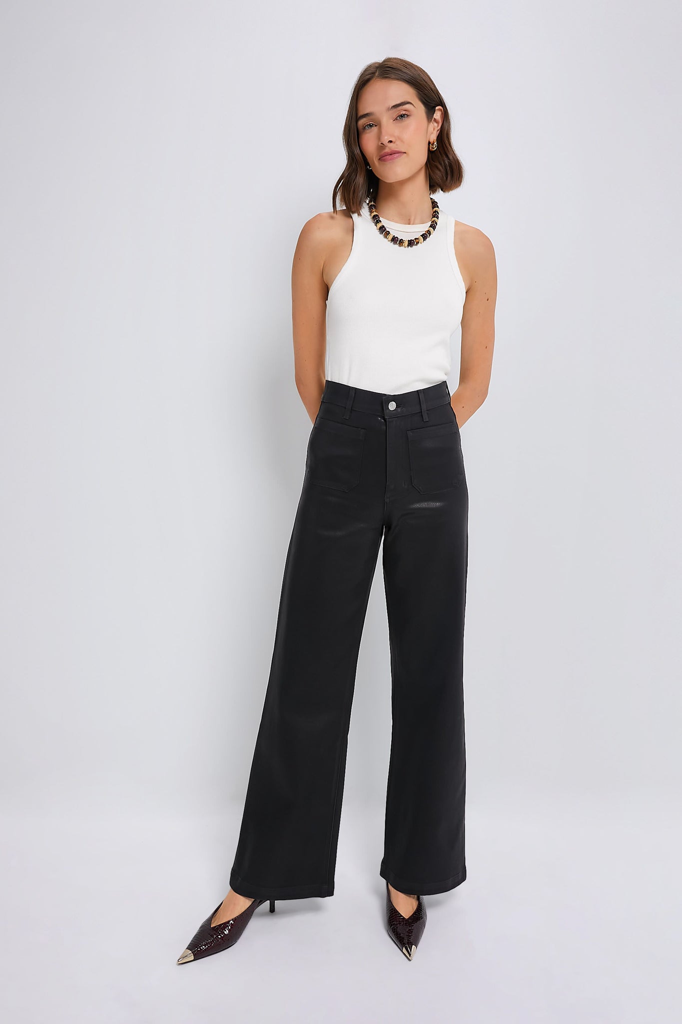 Black Coated Virginia Wideleg-Get Girly