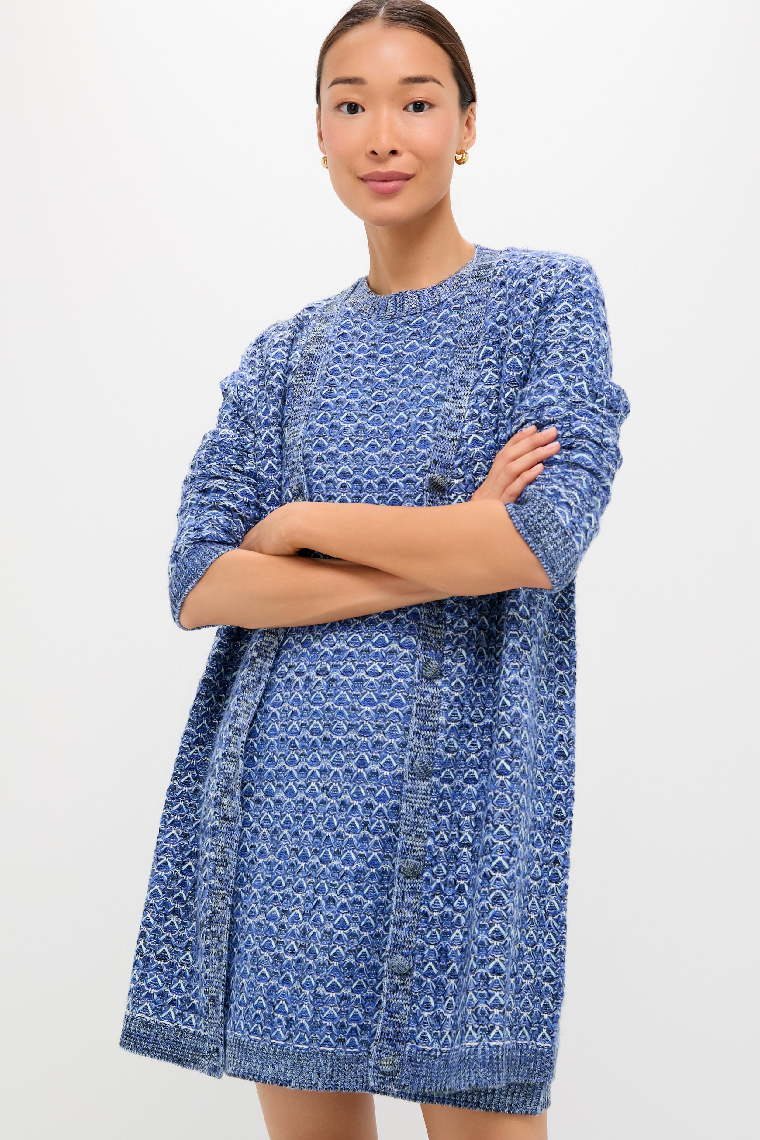 Blue Knit Liv Cardigan-Get Girly