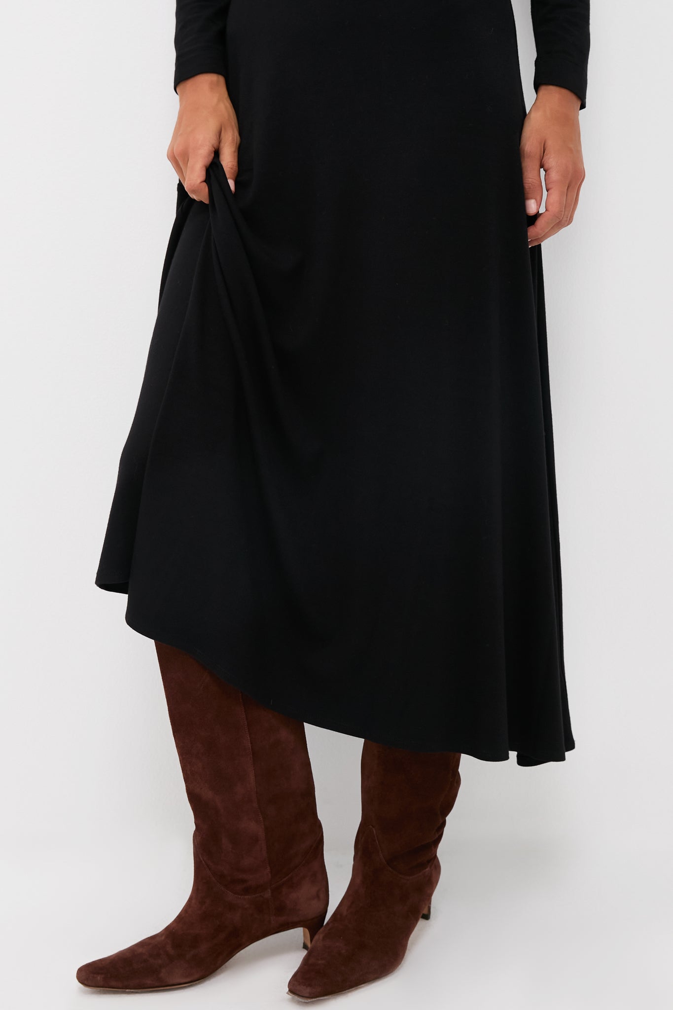Black Long Sleeve Sara Maxi Dress-Get Girly