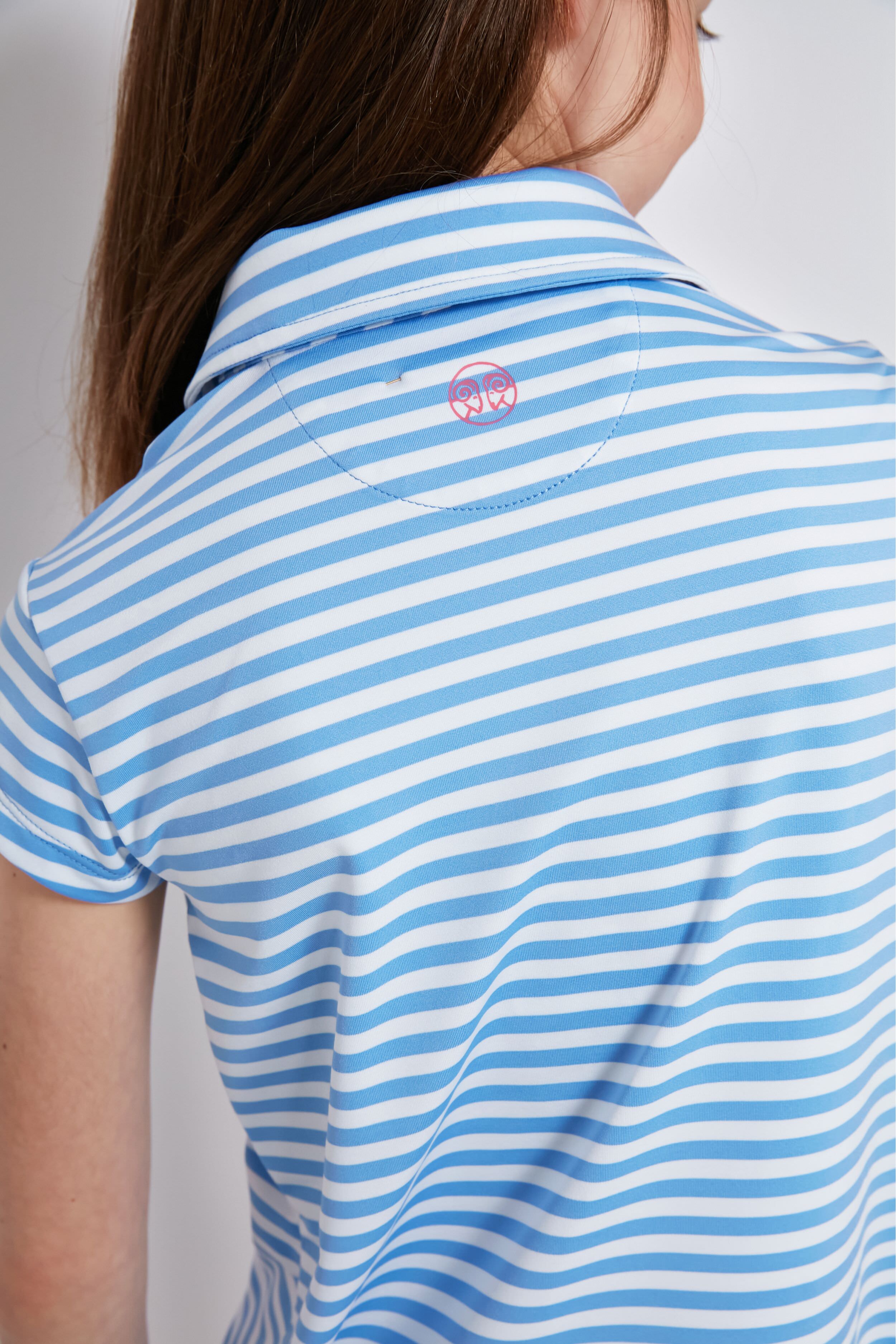 Periwinkle and White Girls Performance Polo Dress-Get Girly