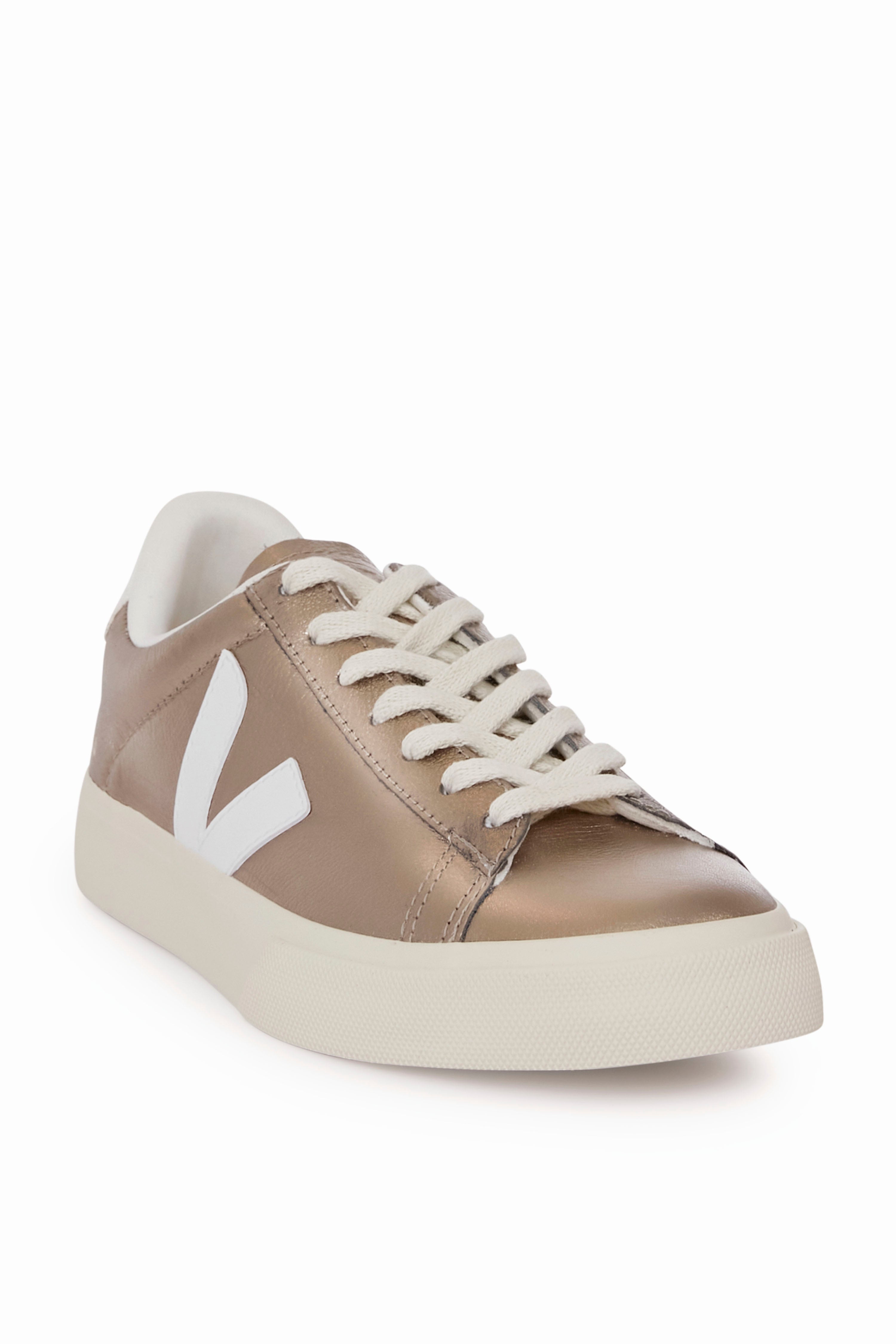 Bronze White Campo Sneakers-Get Girly