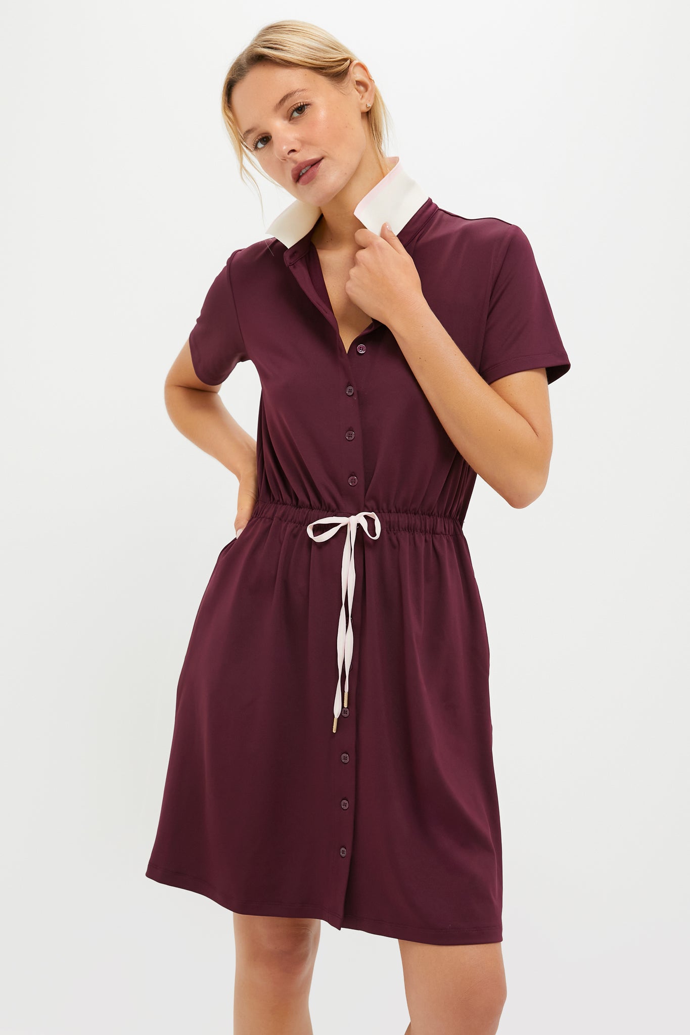 Winetasting Short Sleeve Performance Jersey Alcott Golf Dress-Get Girly