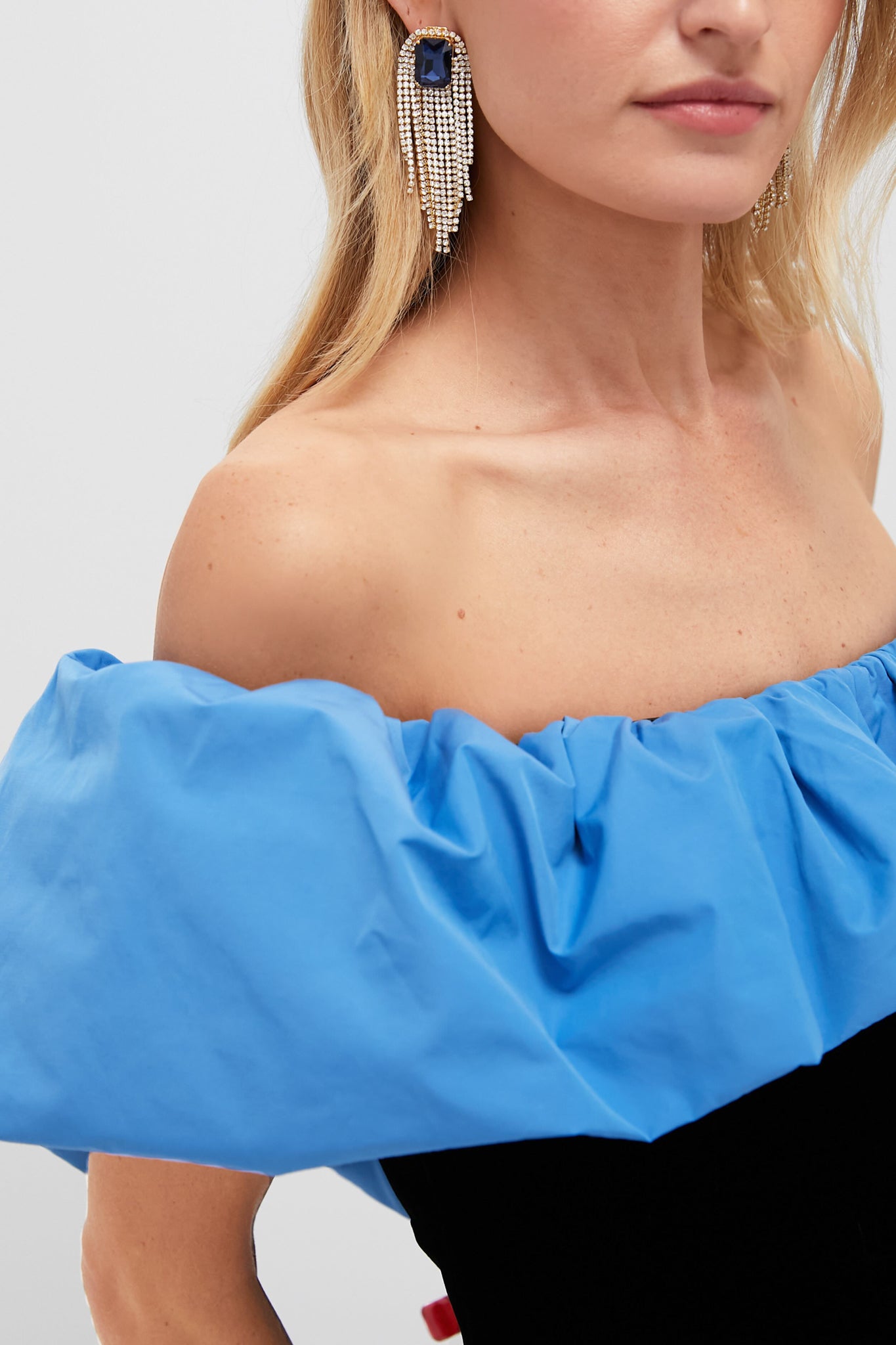 Zanzibar Blue and Black Velvet Artemis Dress-Get Girly