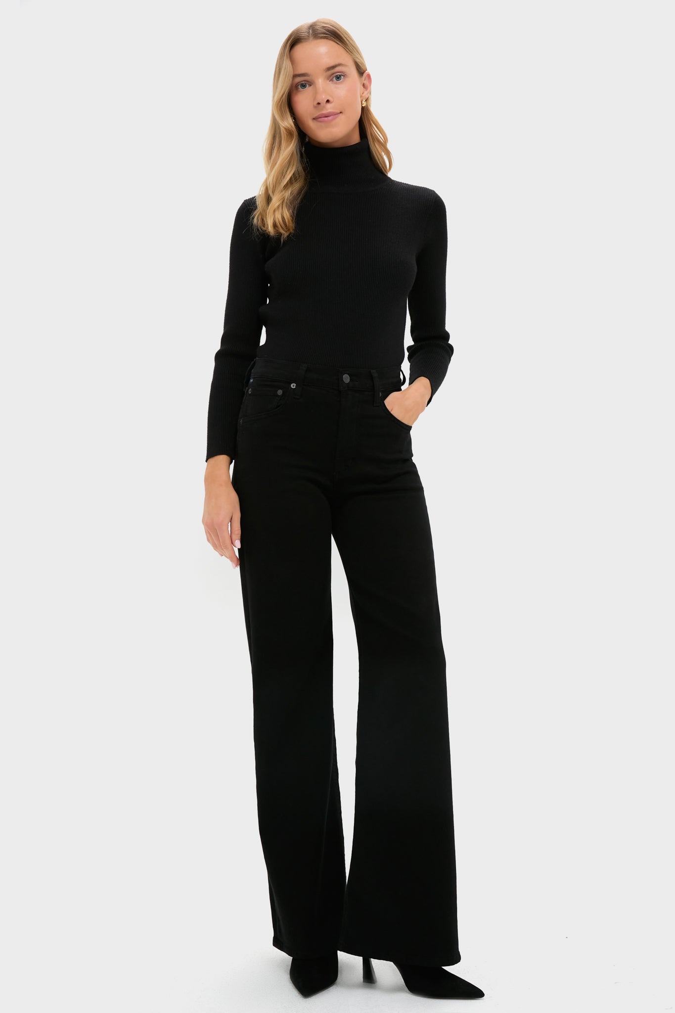 Black Arlo Ribbed Turtleneck-Get Girly