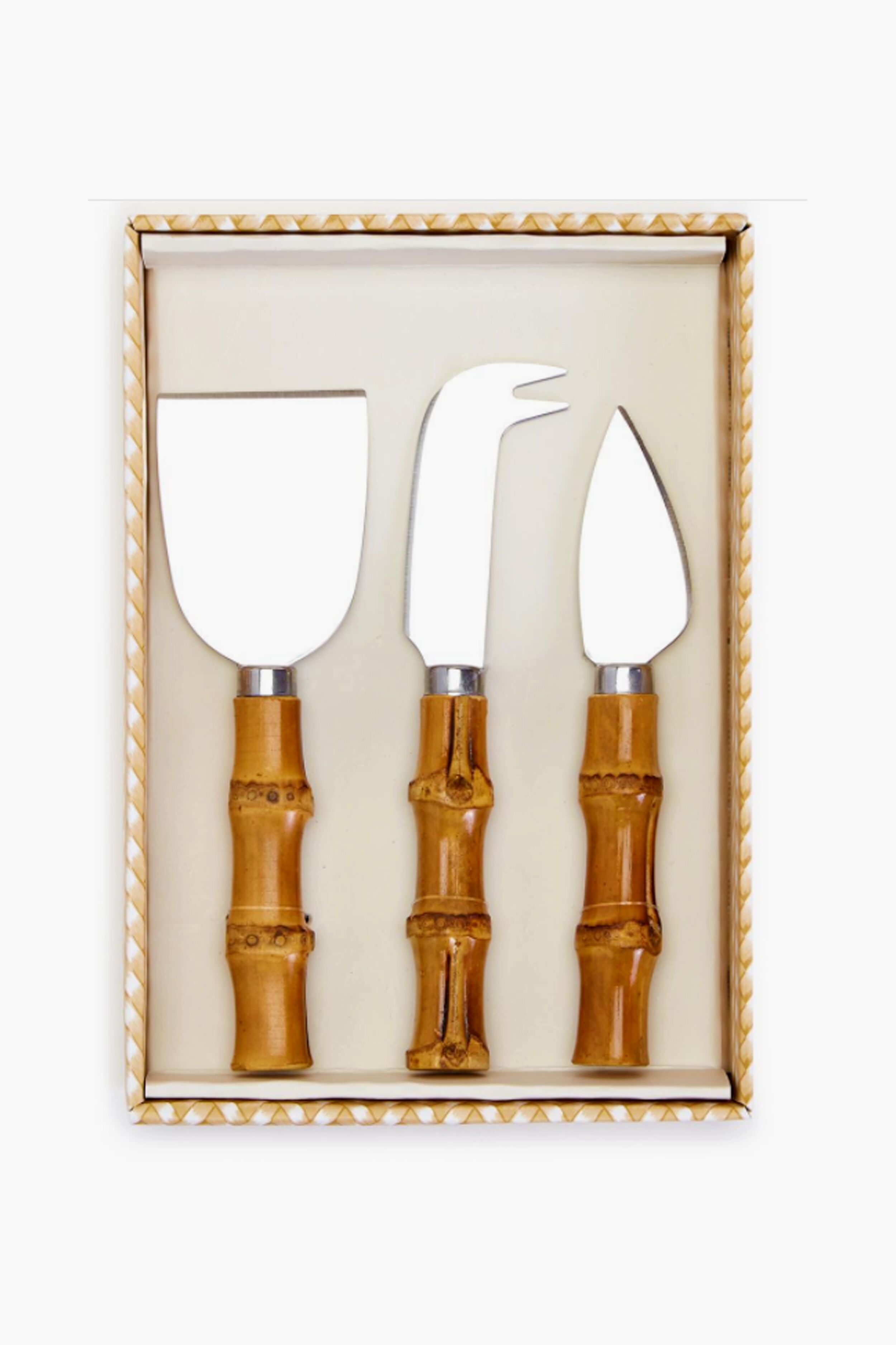 Natural Bamboo Handle Cheese Knives Set of 3-Get Girly