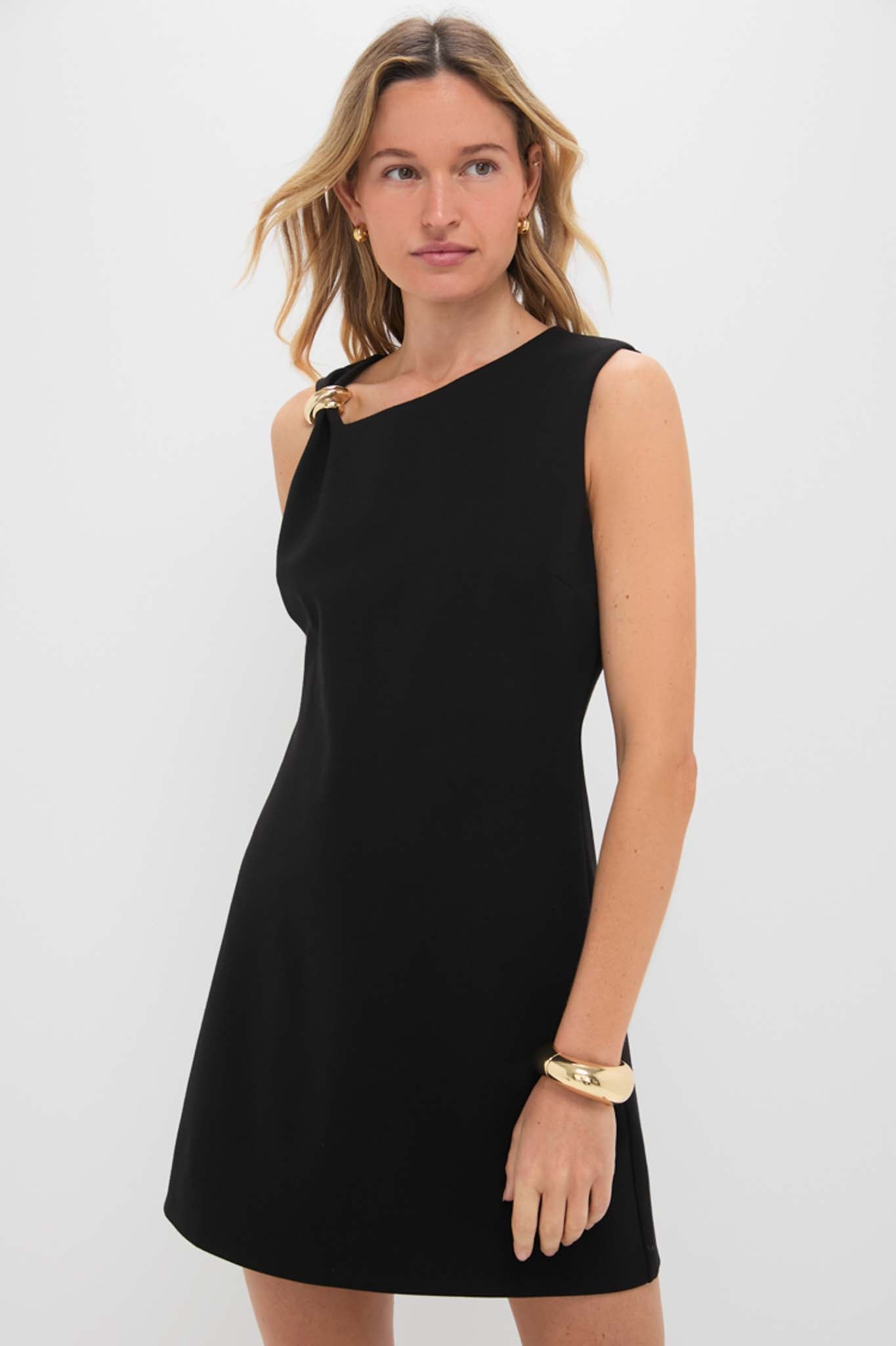 Black Asymmetrical Angelique Mini Dress-Get Girly