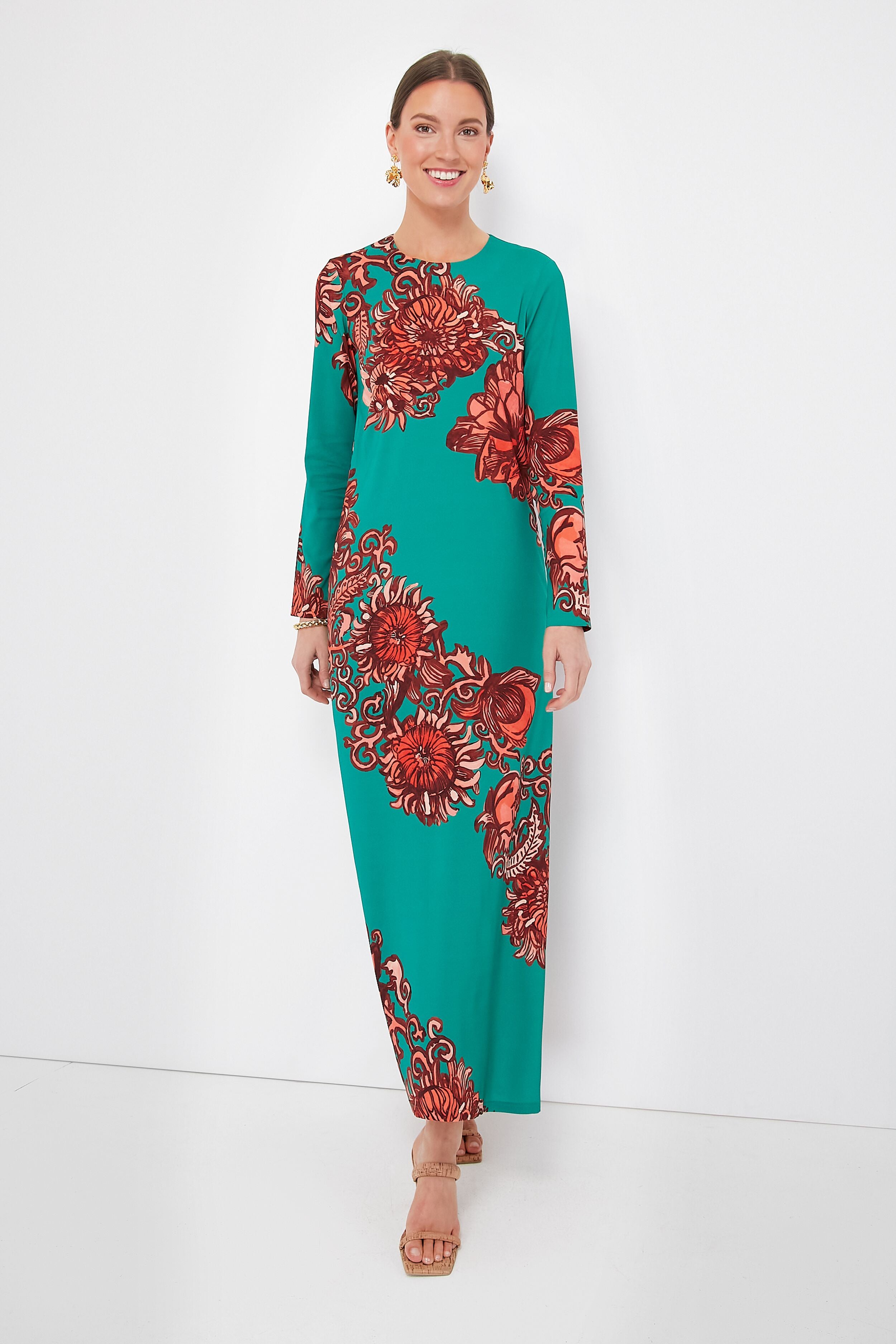 Anemone Ghirlanda Long Sleeve Swing Dress-Get Girly