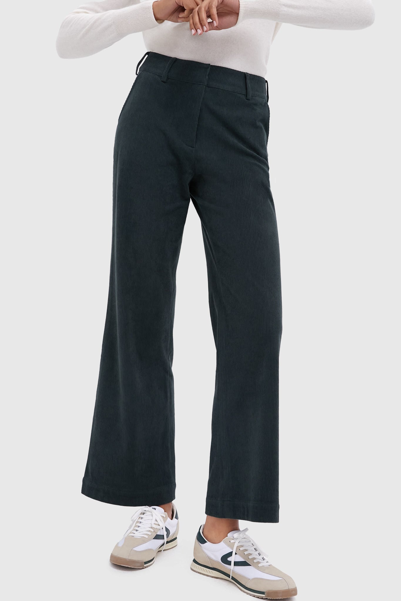 Army Green Wide Wale Corduroy Hunter Pants-Get Girly