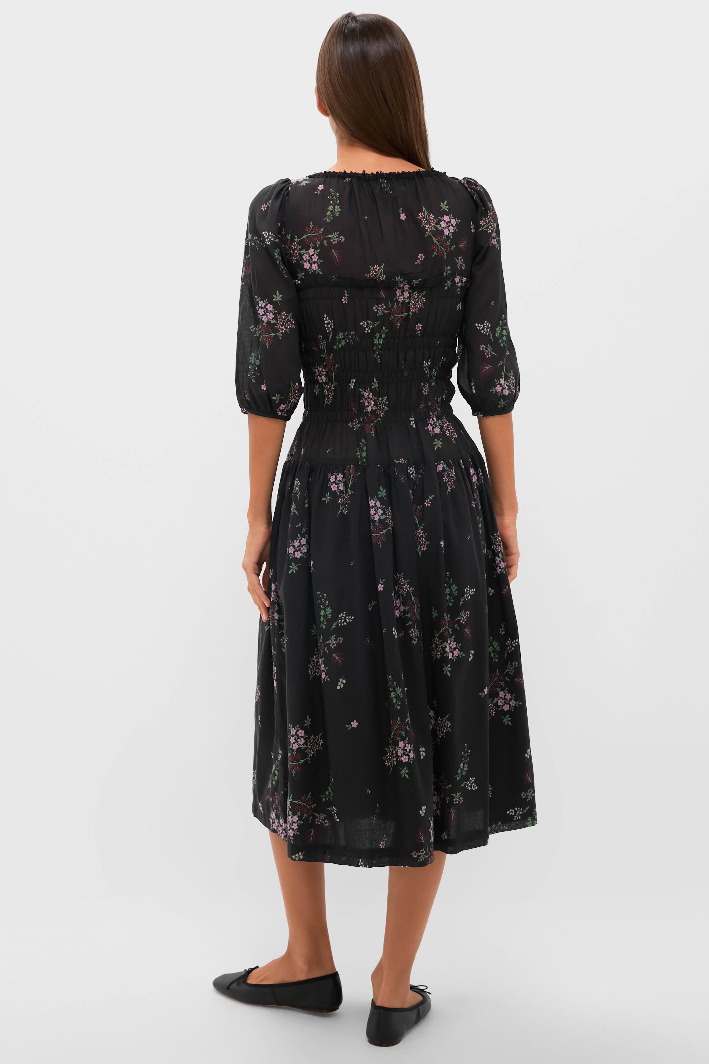 Wildflower Print Andrine Midi Dress-Get Girly