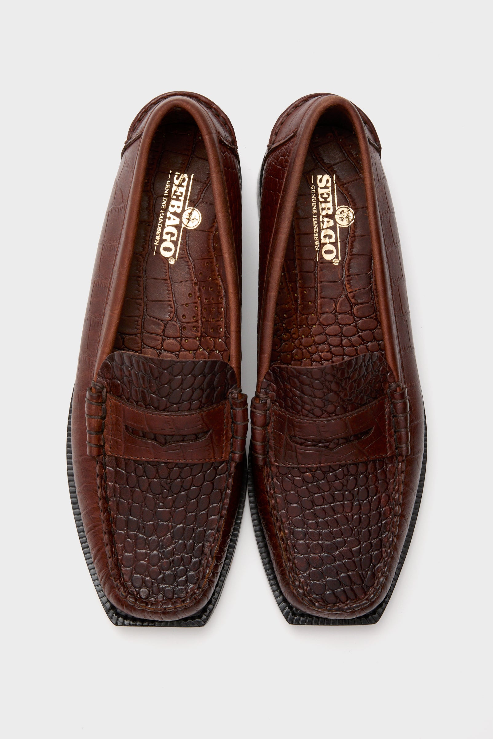 Brown Madison Crocodile Loafers-Get Girly
