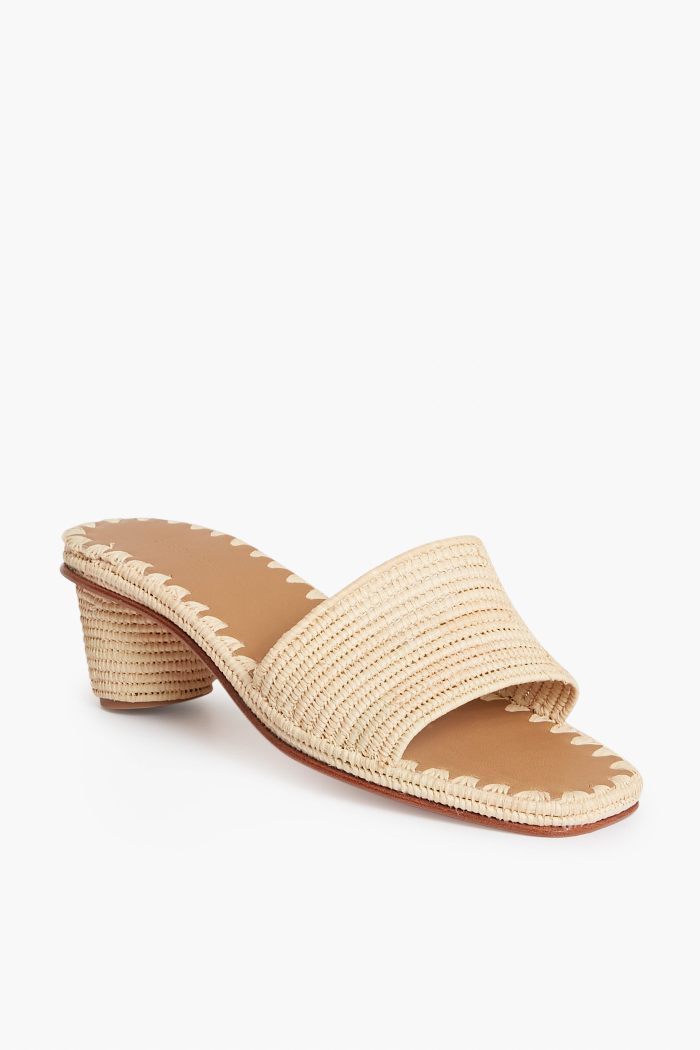 Beige Natural Raffia Bou Heels-Get Girly