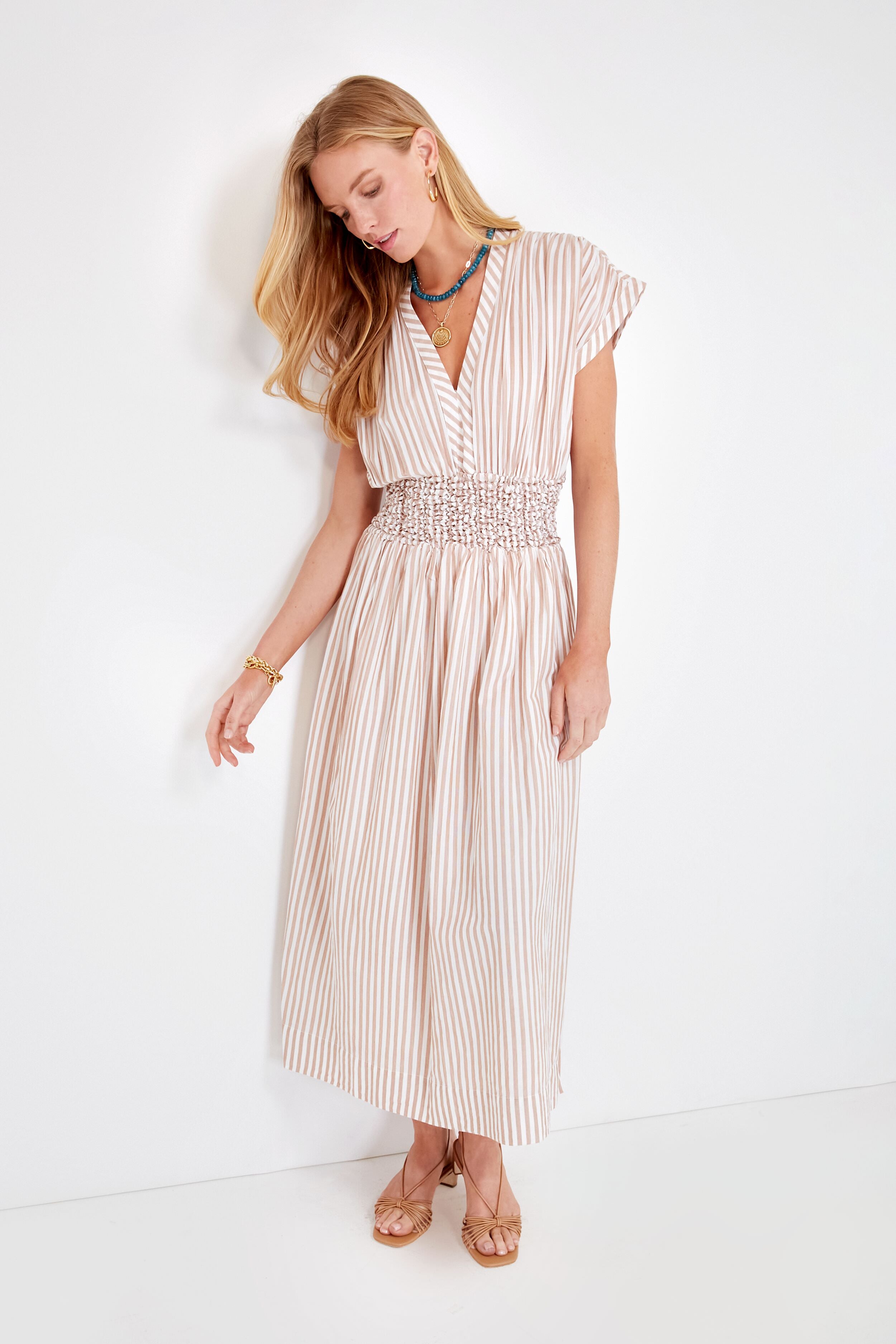 Bronze Stripe Granada Dress-Get Girly