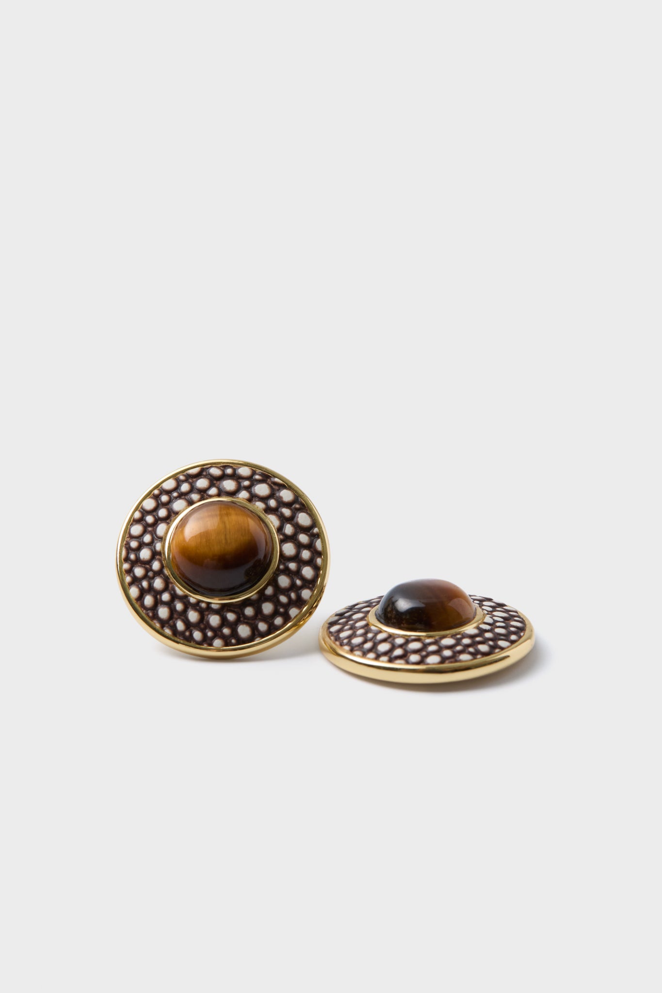 Tiger's Eye Emery Studs-Get Girly