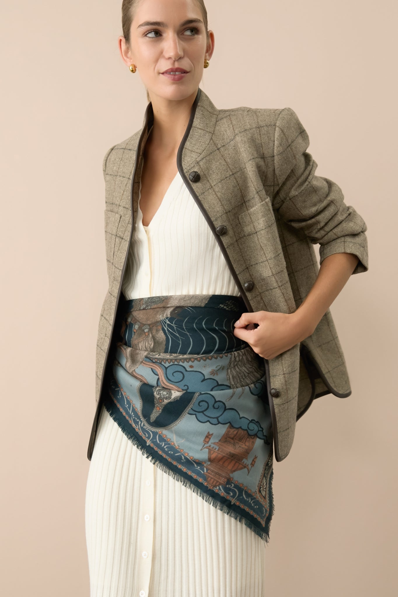 The Storm Steel Song Deer Large 135 cm Scarf-Get Girly