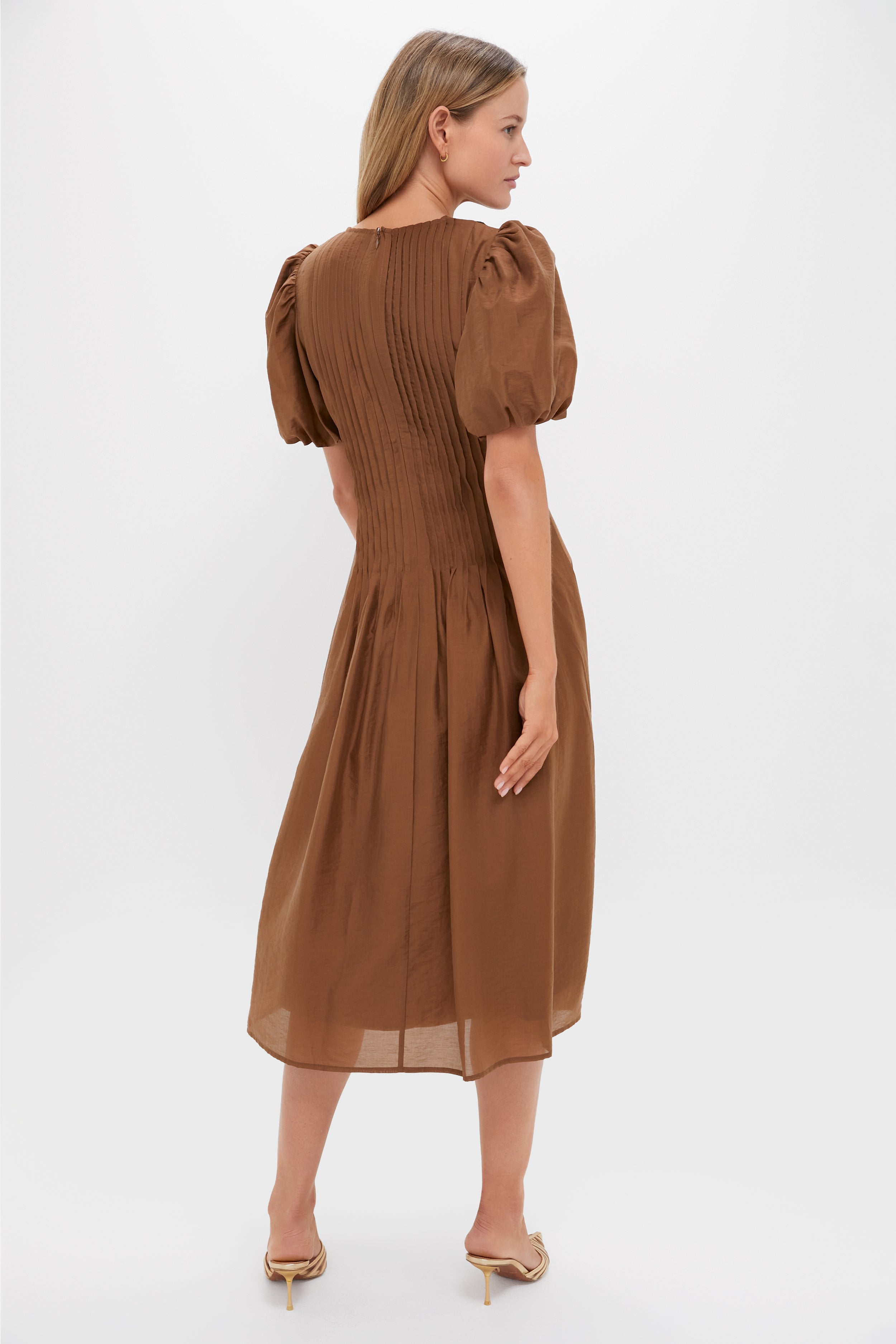 Toffee Nut Taffeta Mere Dress-Get Girly