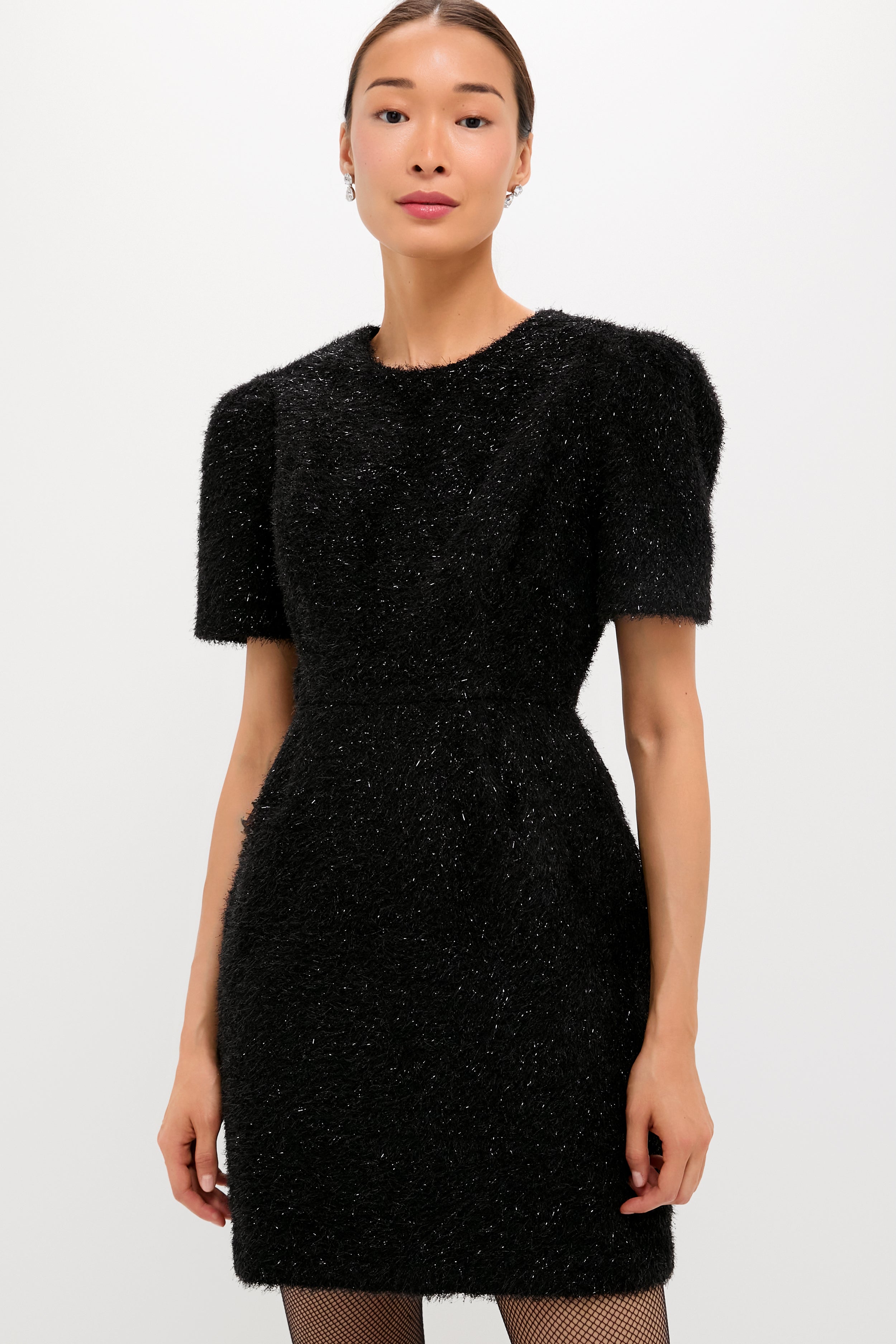 Black and Silver Tinsel Corrine Dress-Get Girly