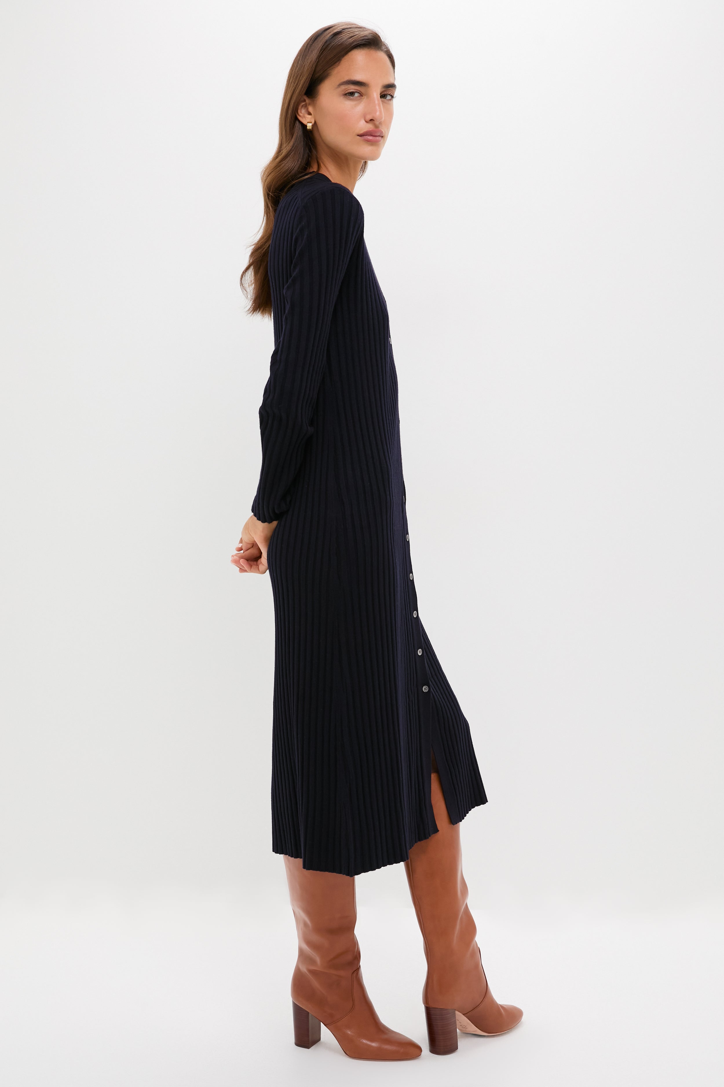 Navy Callum Sweater Dress-Get Girly