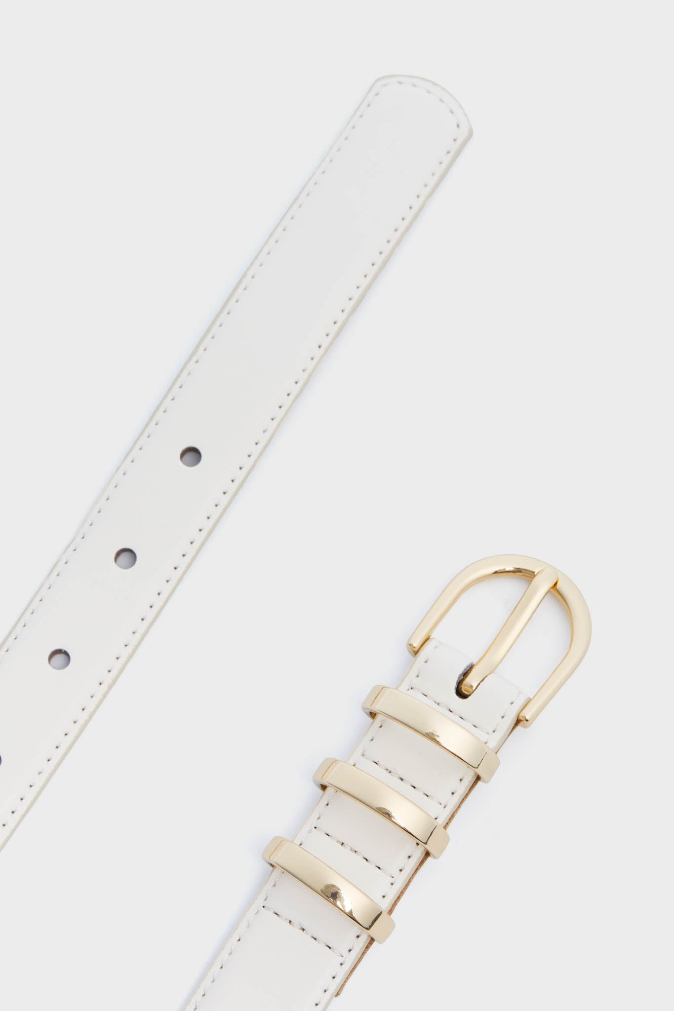 White Triple Keeper Skinny Belt-Get Girly
