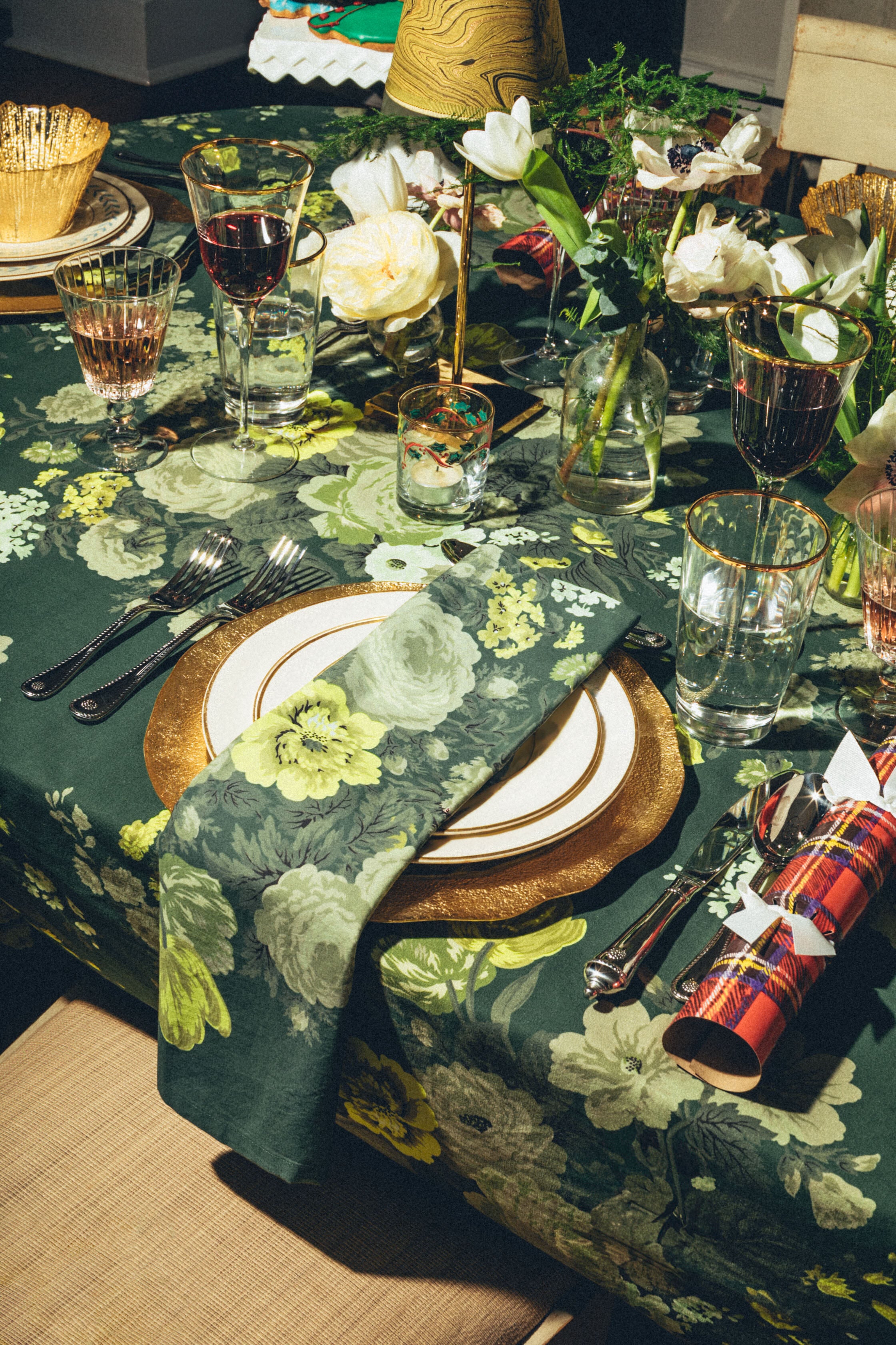 Verdant Floral Printed Napkins Set of 4-Get Girly