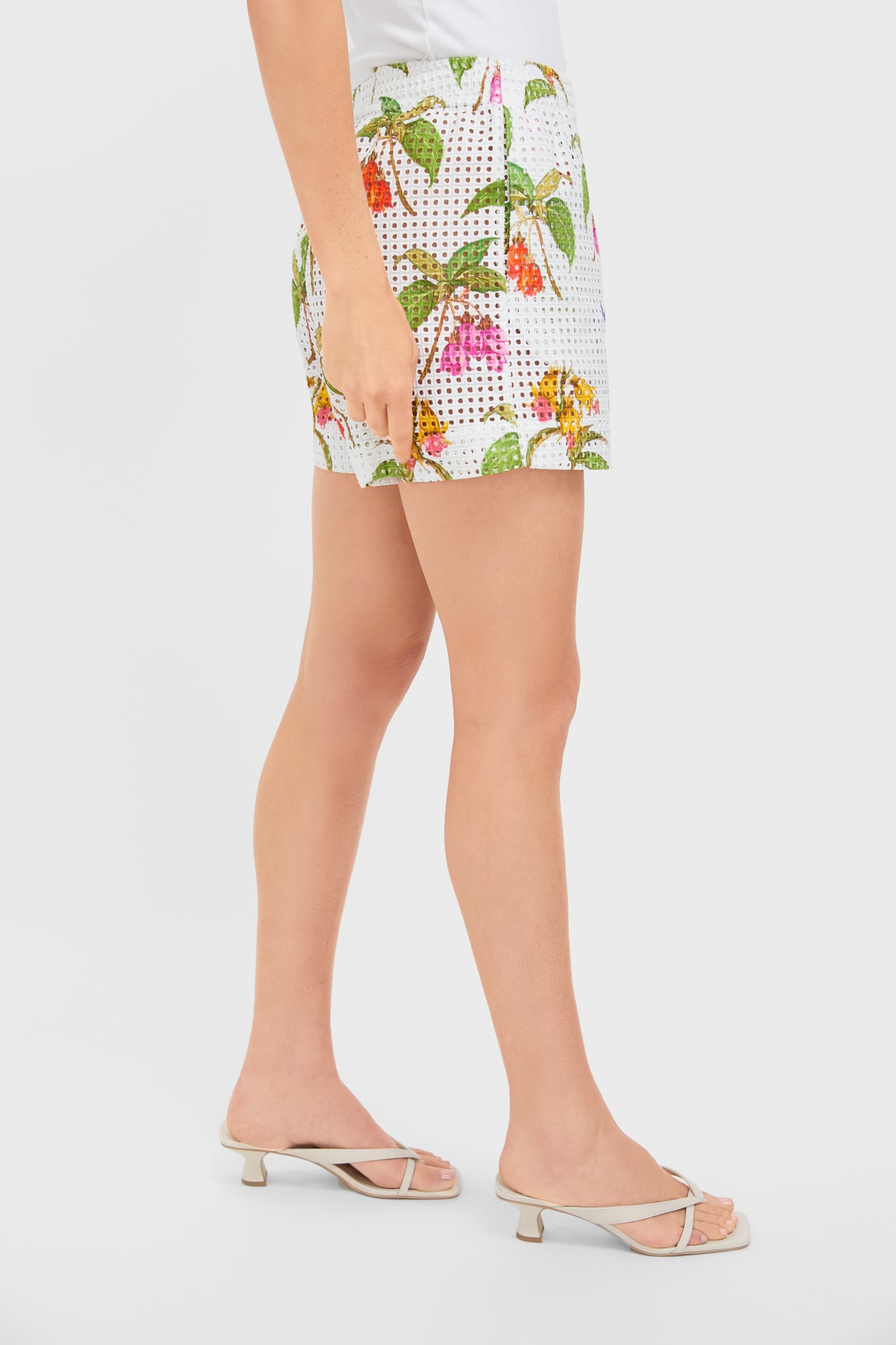 White Magnifica Bizzy Anglaise Shorts-Get Girly