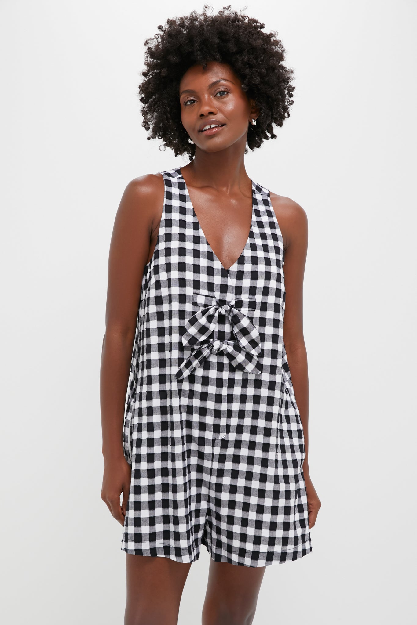 Black Gingham Myla Romper-Get Girly