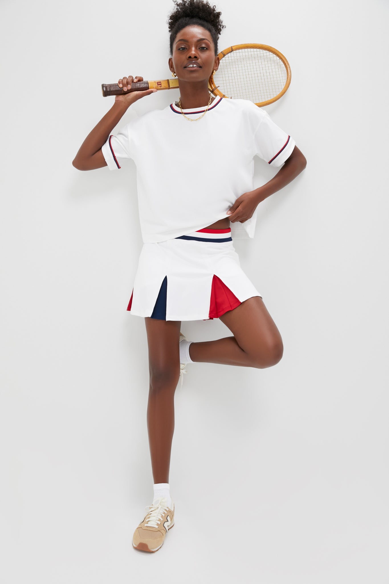 Americana 14 Inch Performance Stretch Woven Carly Tennis Skirt-Get Girly