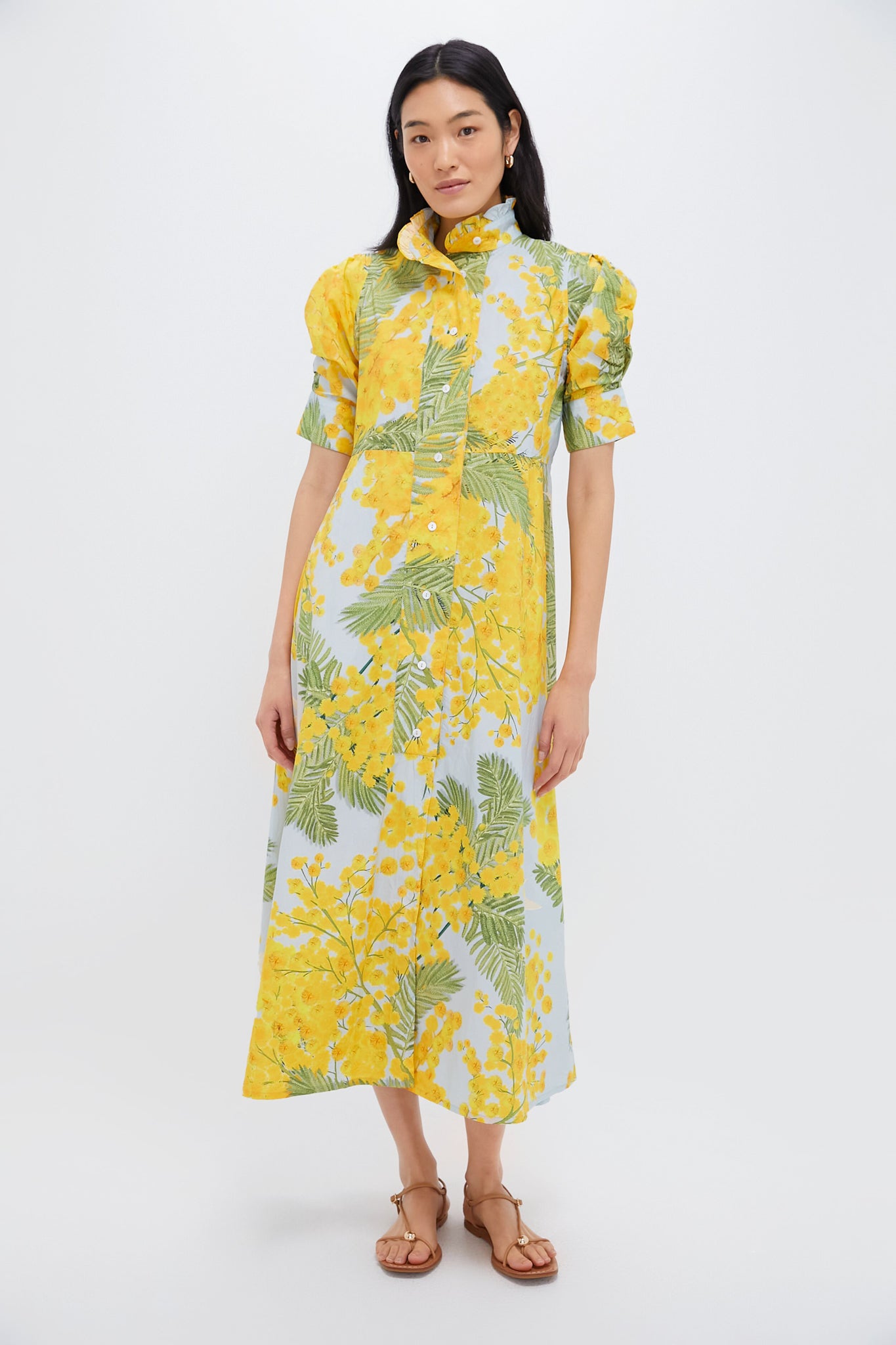 Yellow Storm Blue Venetia Midi Dress-Get Girly