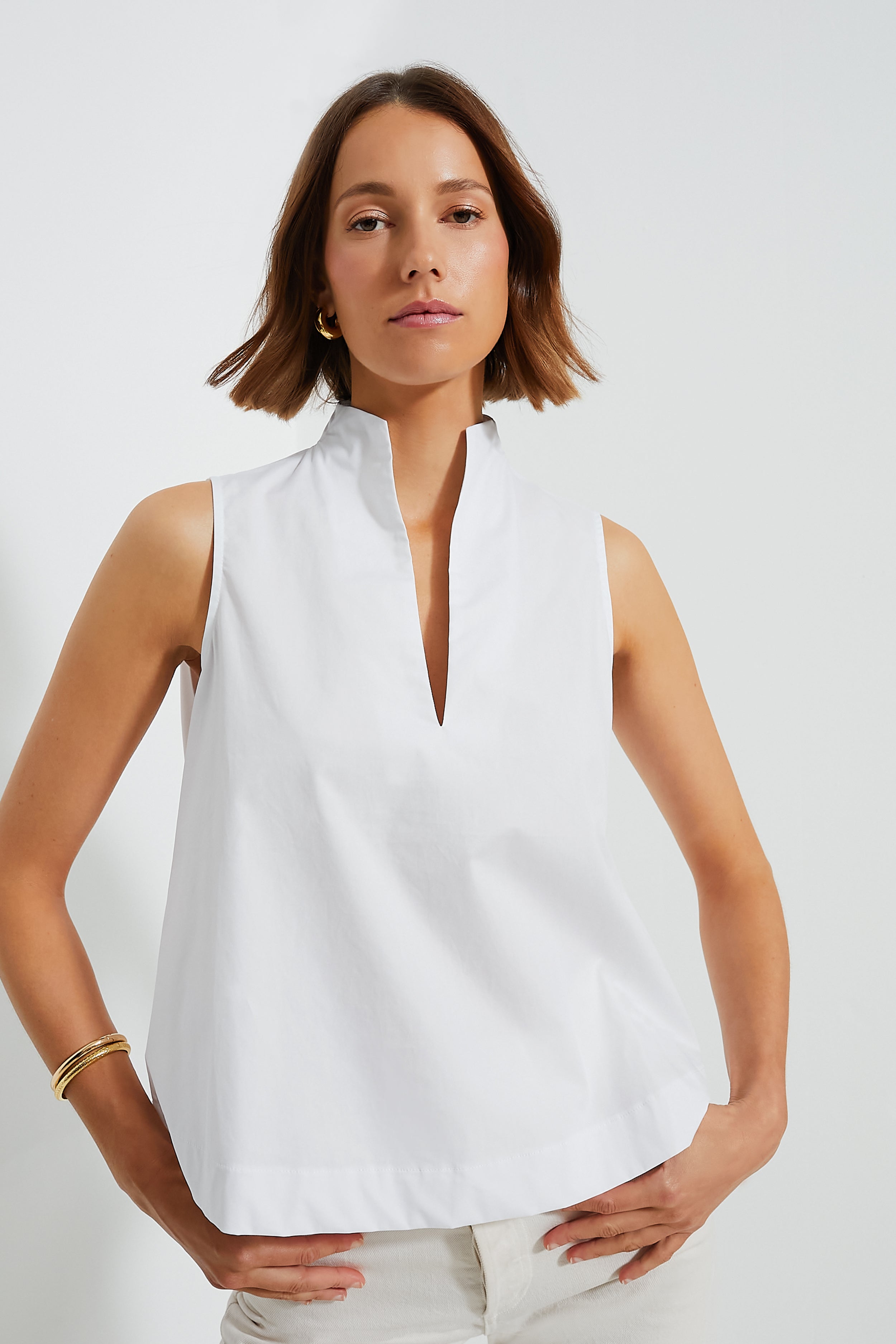White Sleeveless Celeste Top-Get Girly