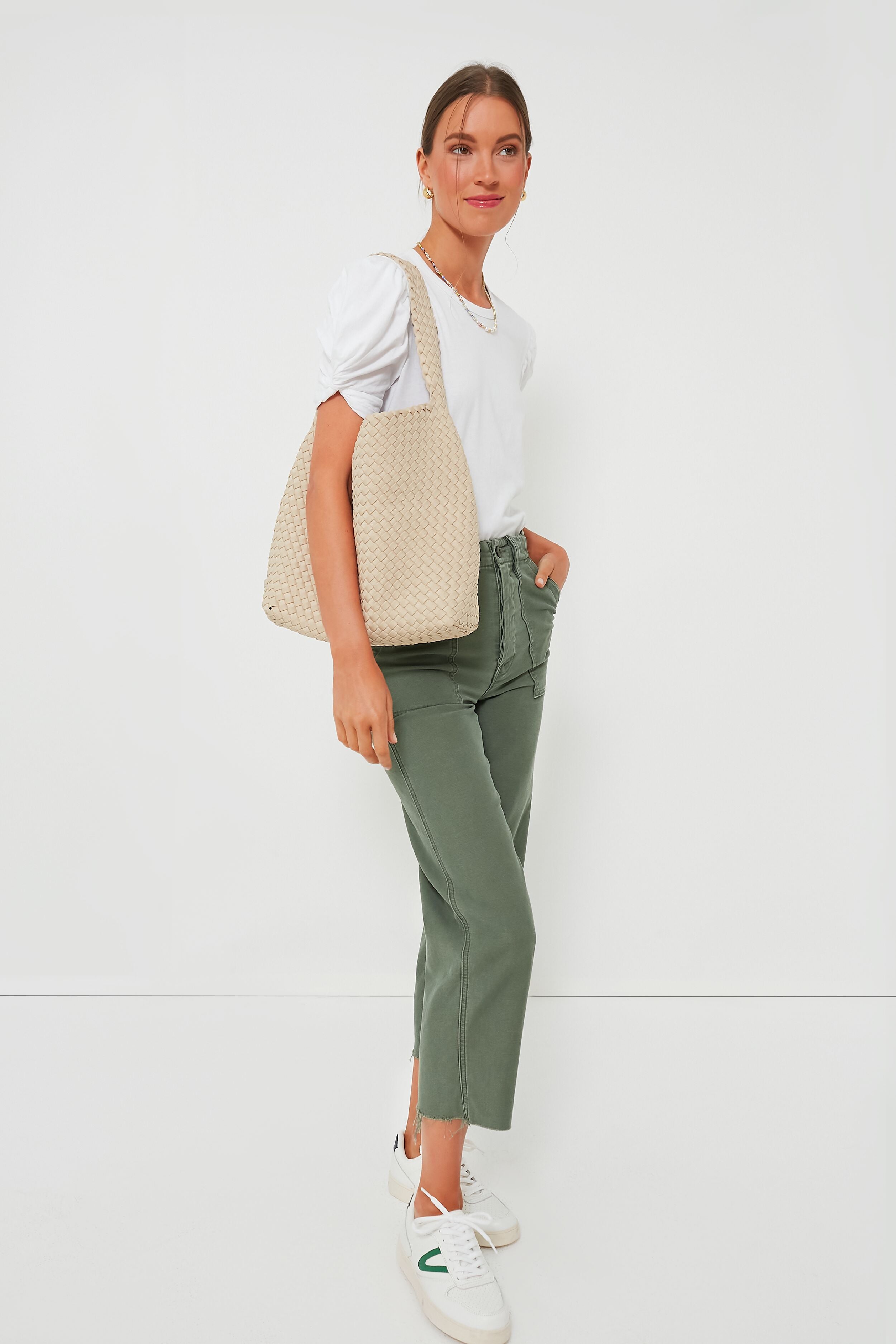 White Vesty Puff Short Sleeve Crewneck-Get Girly