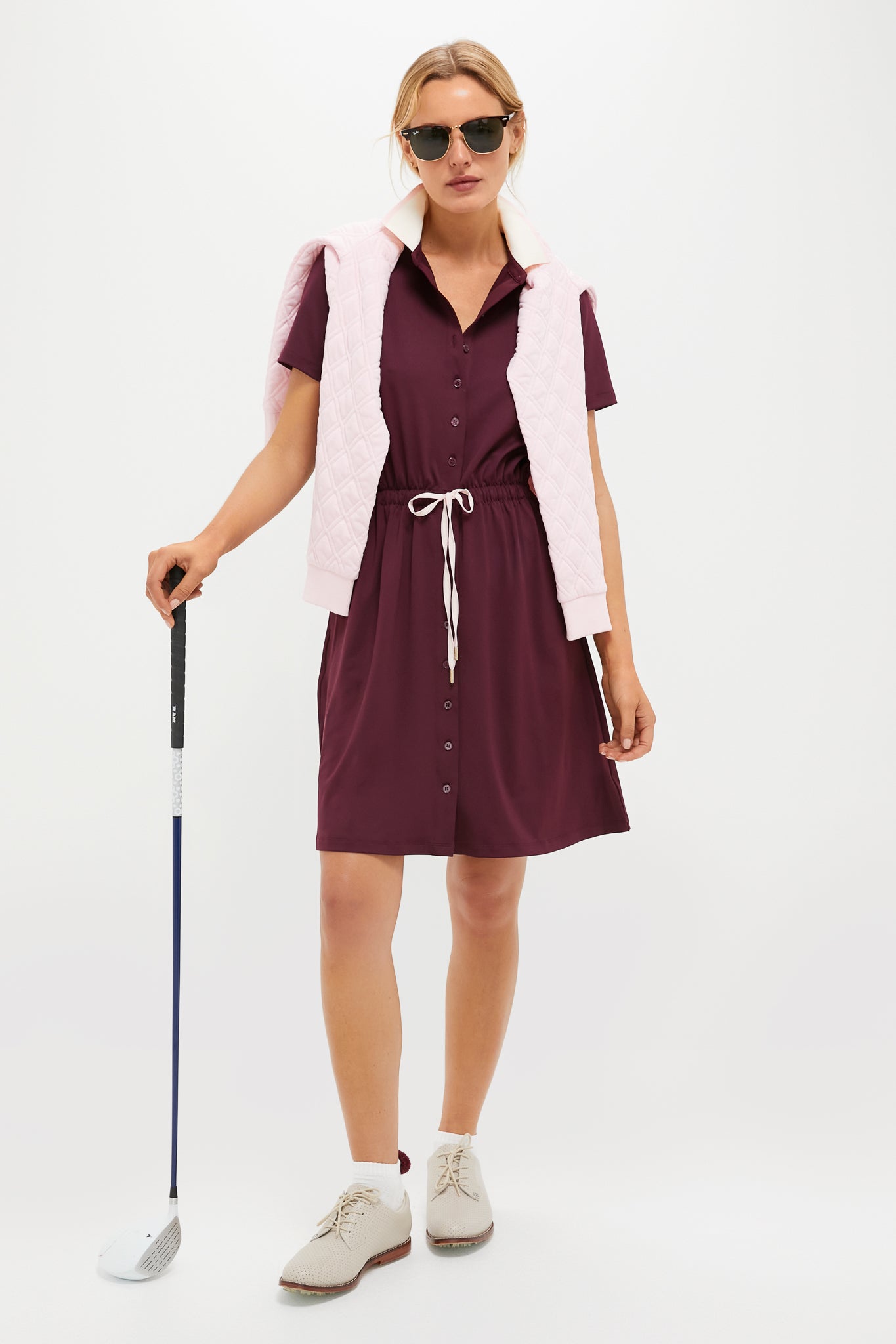 Winetasting Short Sleeve Performance Jersey Alcott Golf Dress-Get Girly