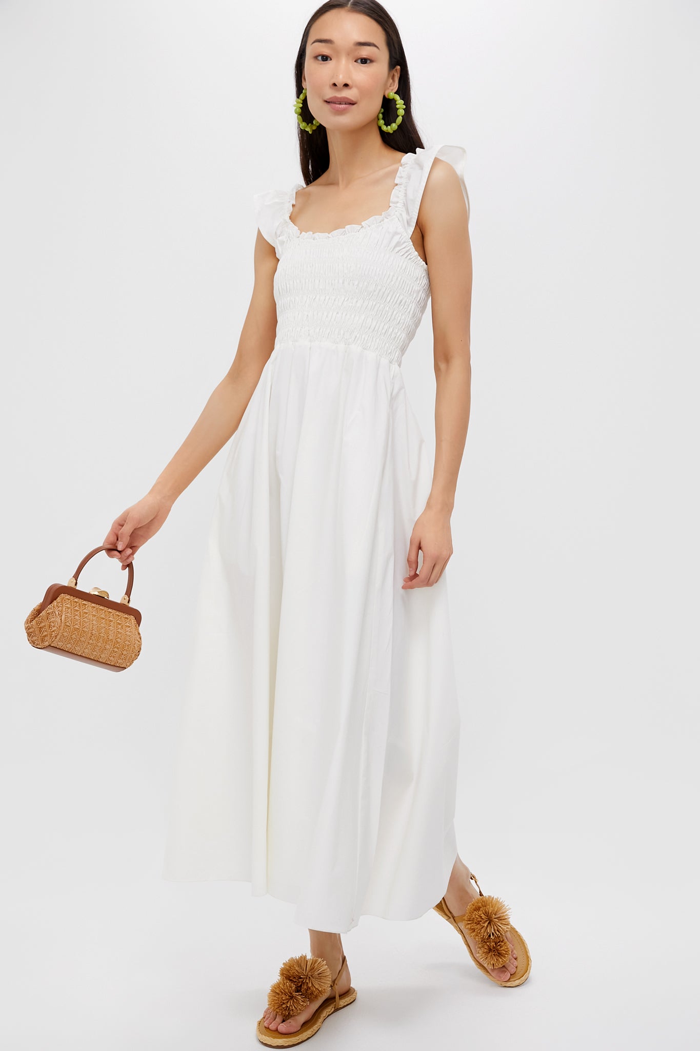 White Eudora Midi Dress-Get Girly