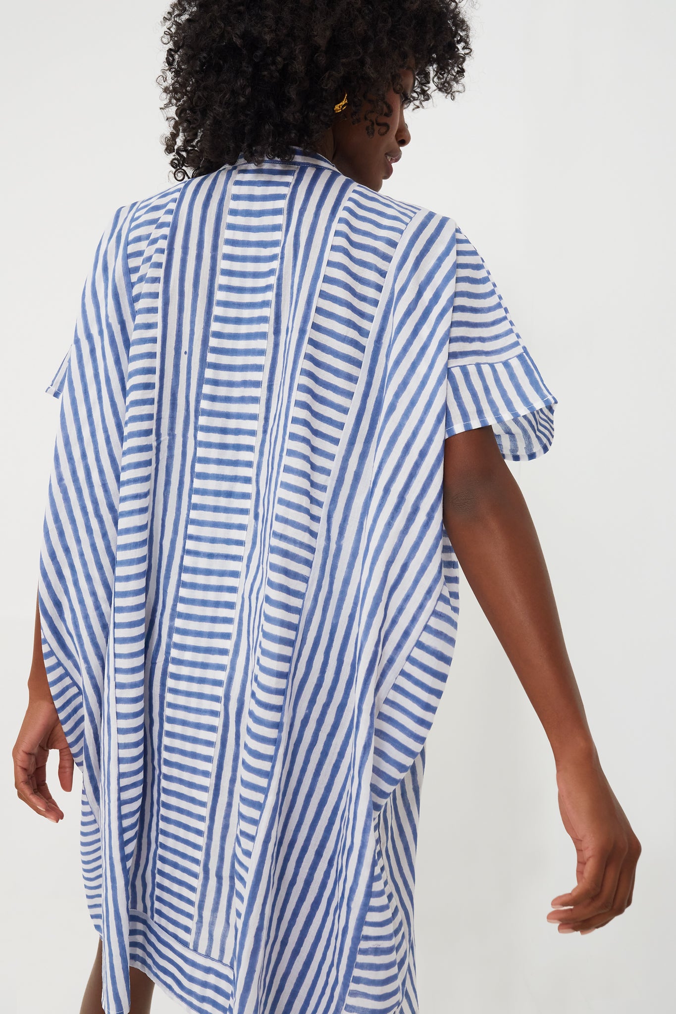 Blue Stripe Emerson Short Caftan-Get Girly
