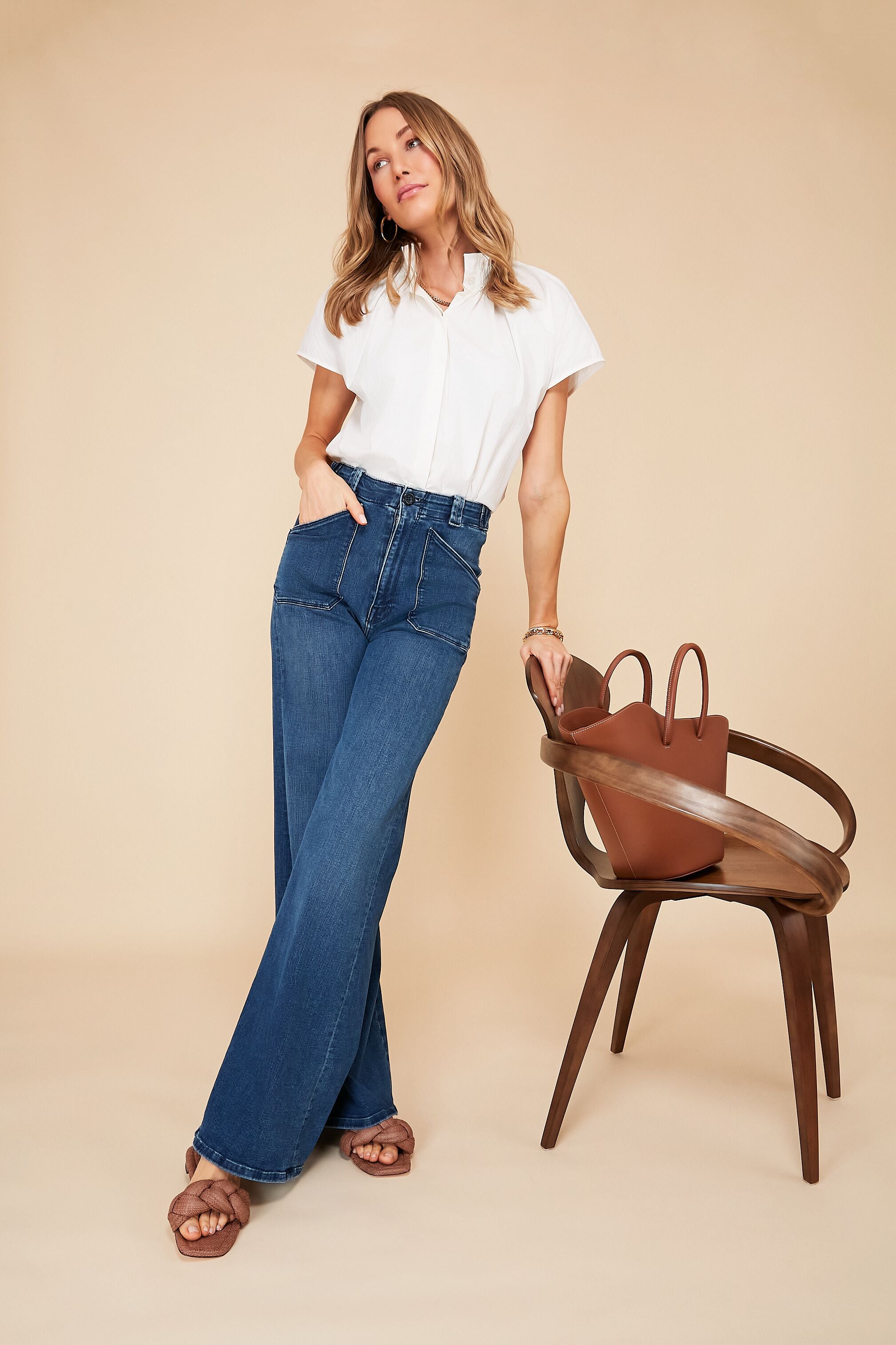 Brown Joanna Straw Braided Band Flat Sandal-Get Girly