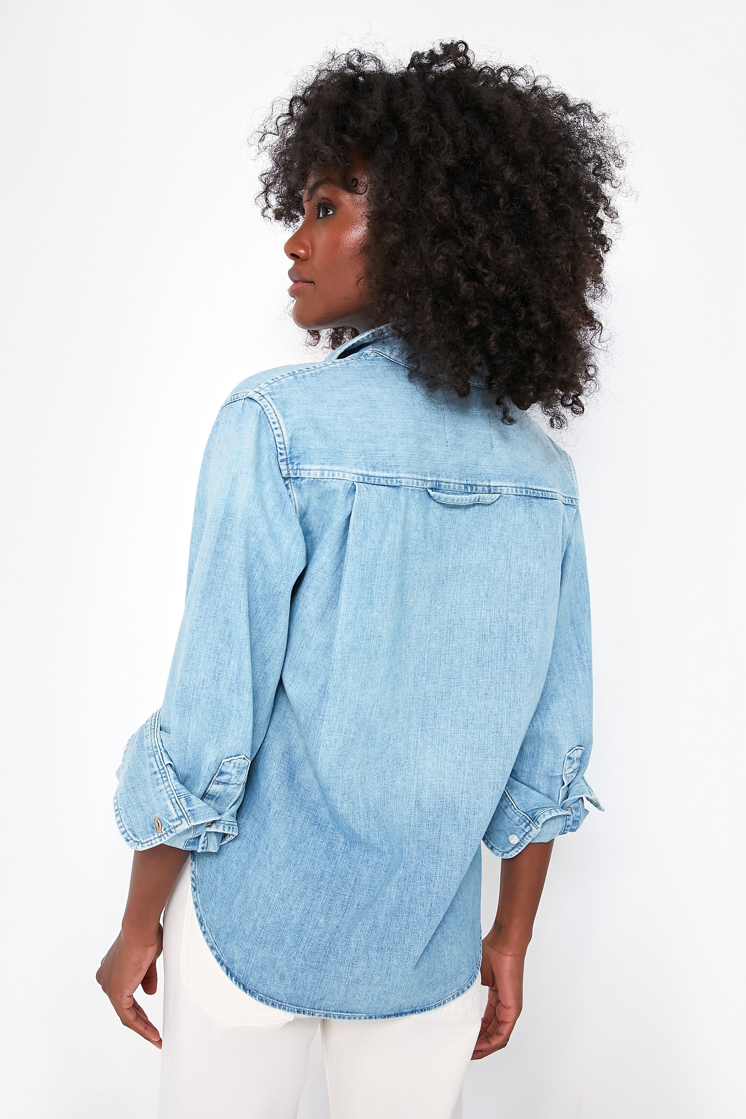 Tide Kayla Shrunken Denim Shirt-Get Girly