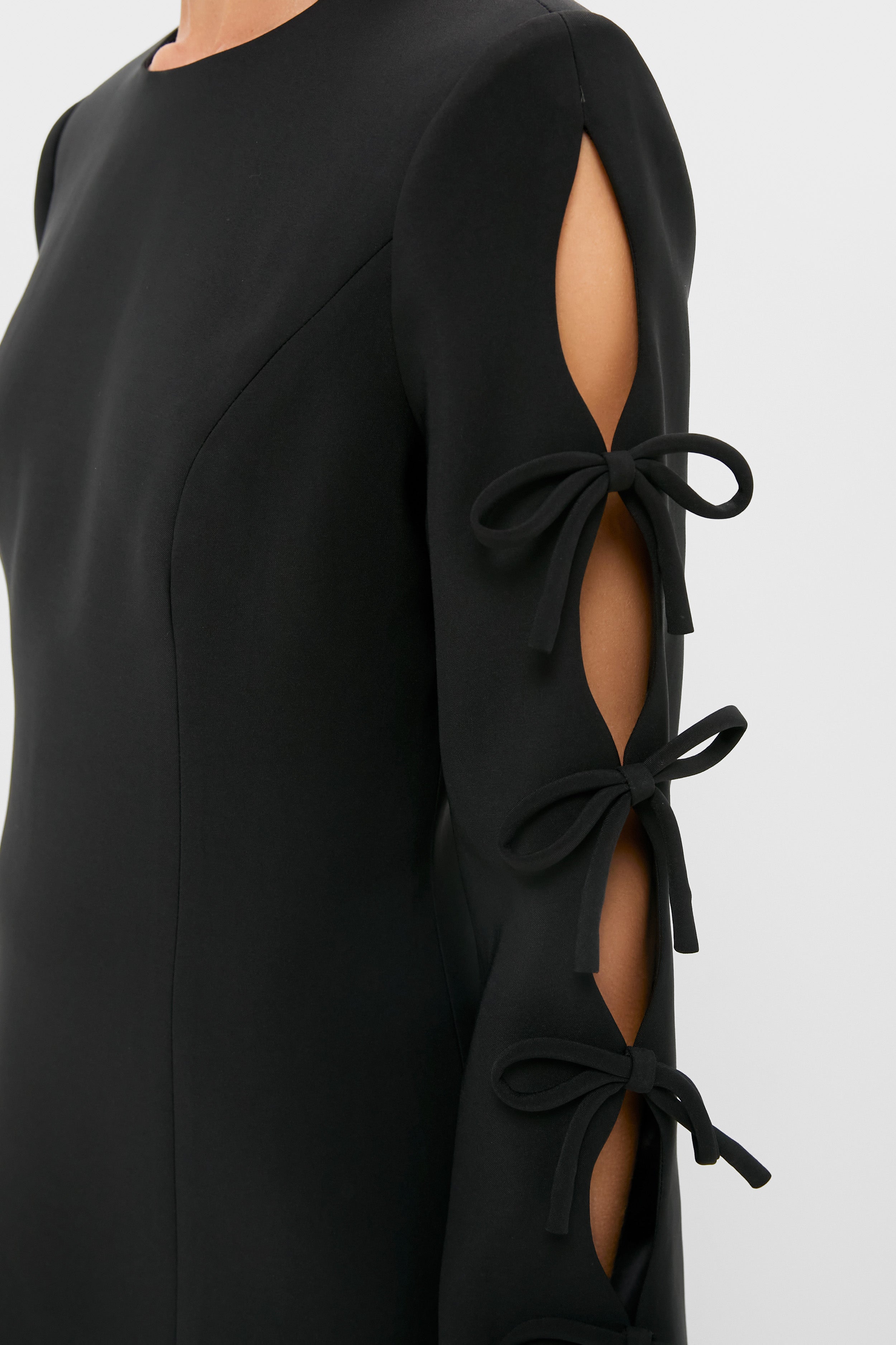 Black Bow Sleeve Belinda Mini Dress-Get Girly