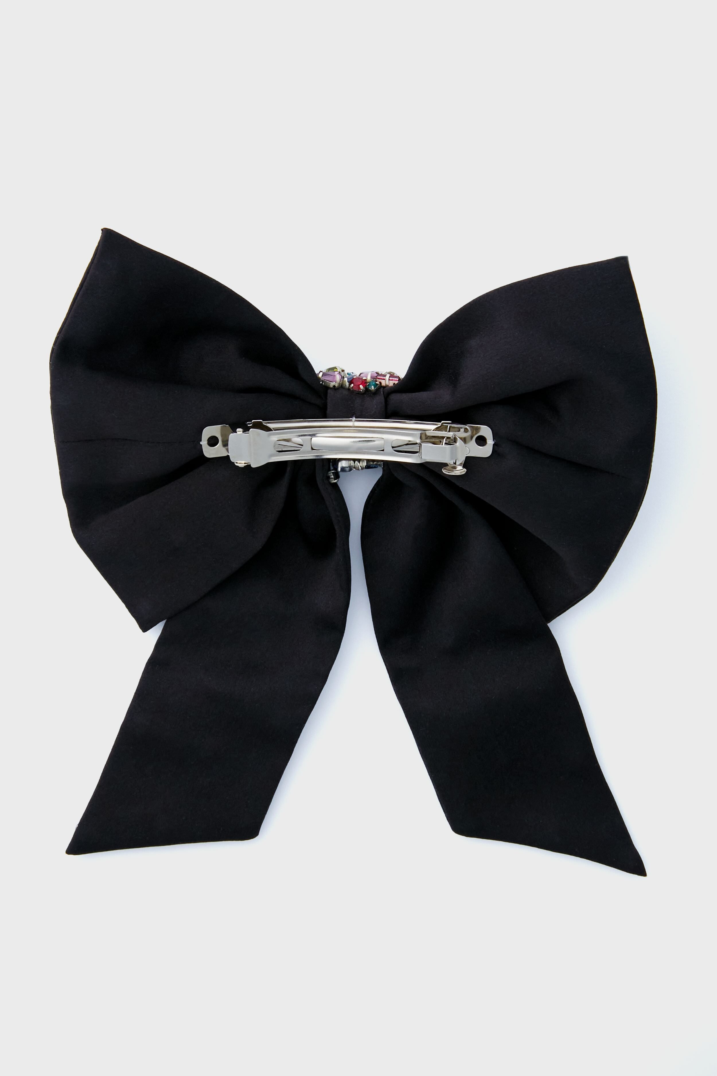 Black Grace Crystal Bow Hairclip-Get Girly