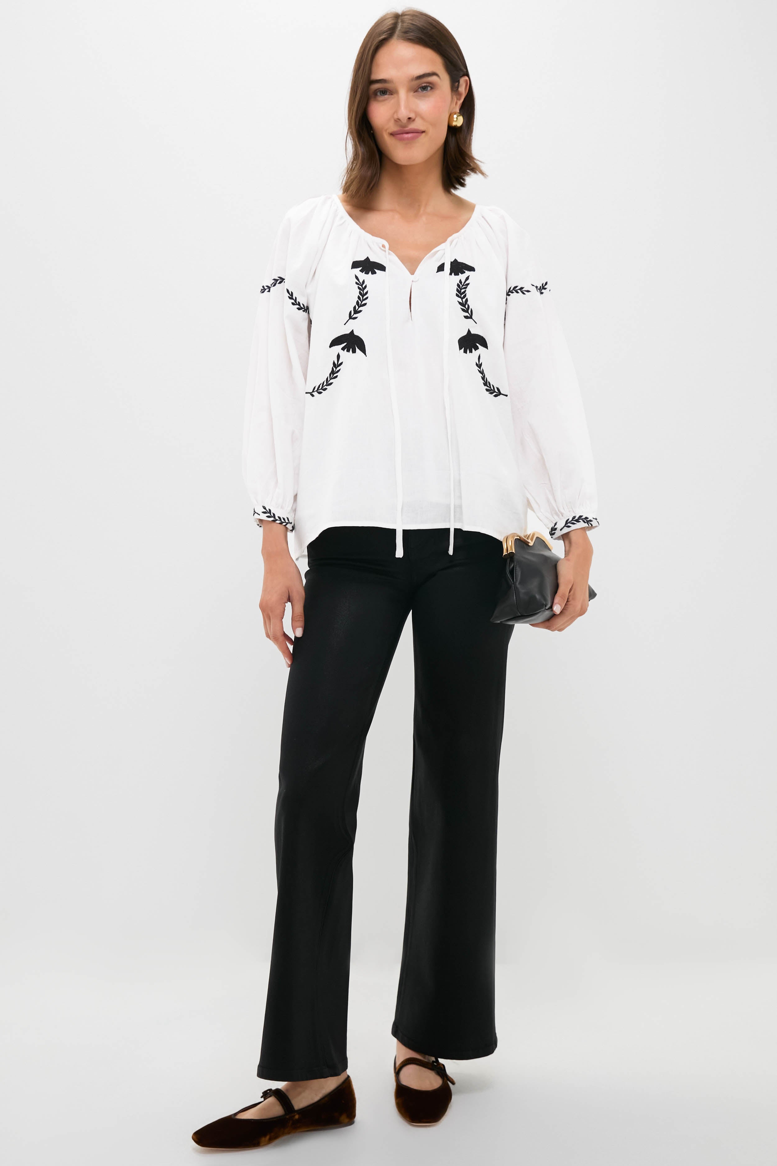 Black Coated Mid Rise Column Jean-Get Girly