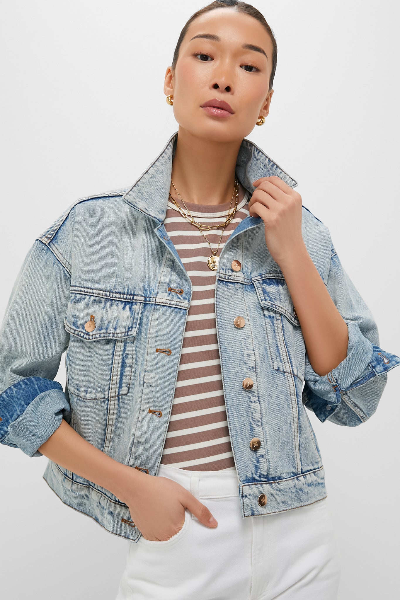 Acid Wash Denim Archie Jacket-Get Girly
