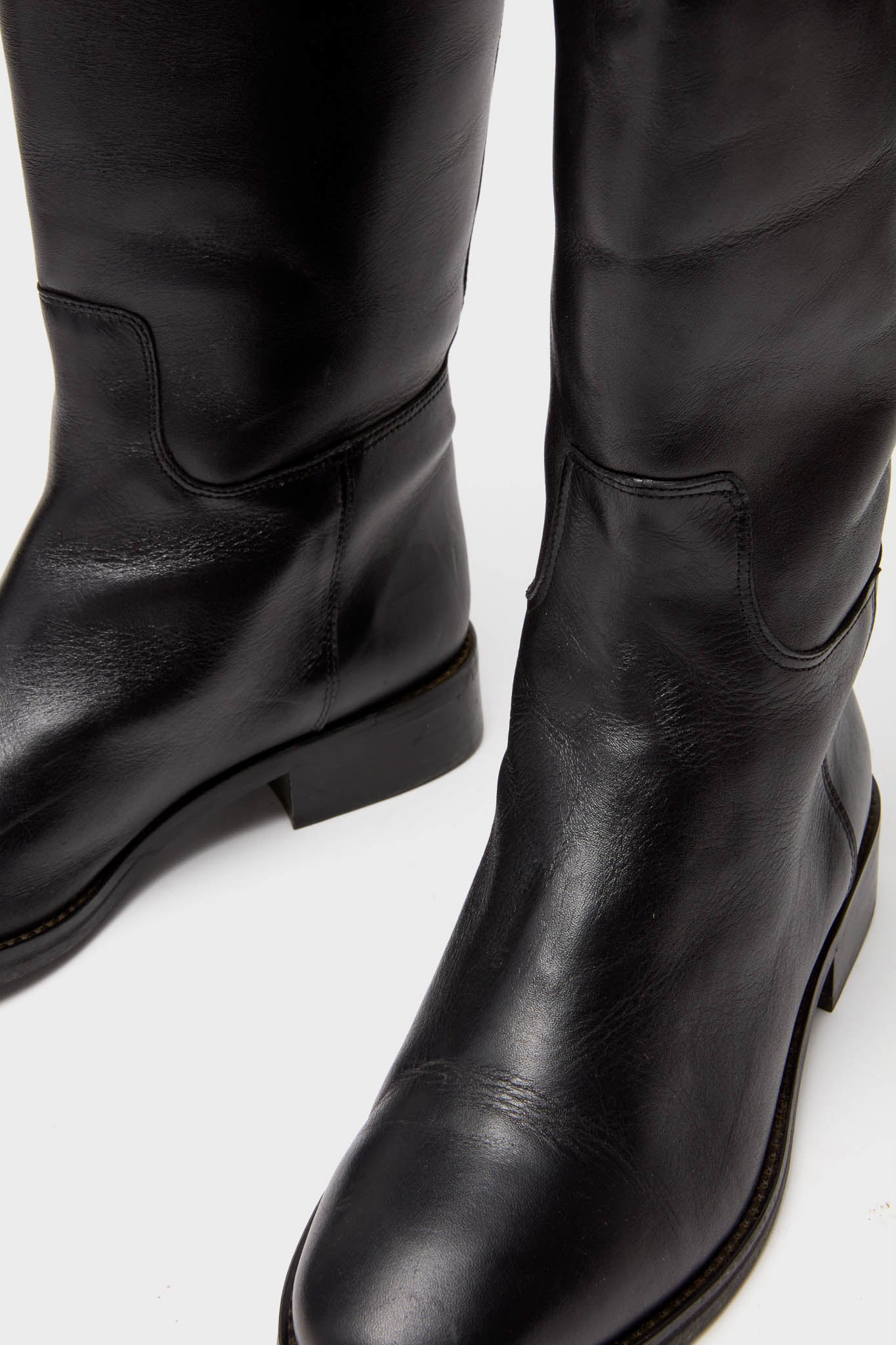 Black Leather Ryder Boots-Get Girly