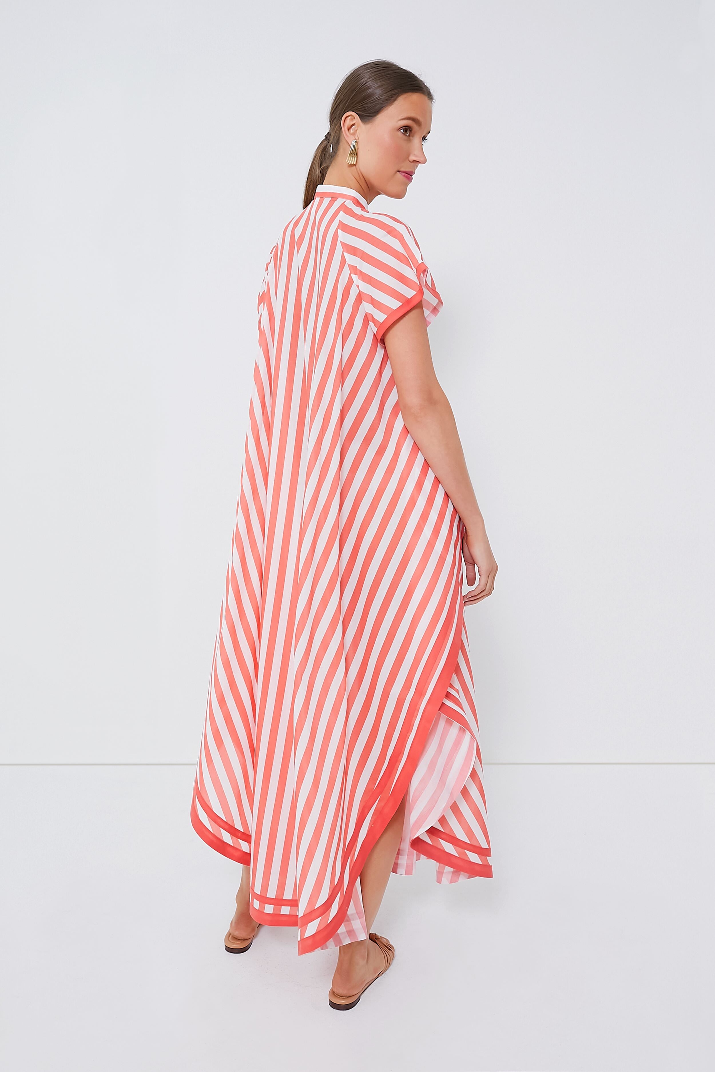Coral Stripes Anouk Dress-Get Girly