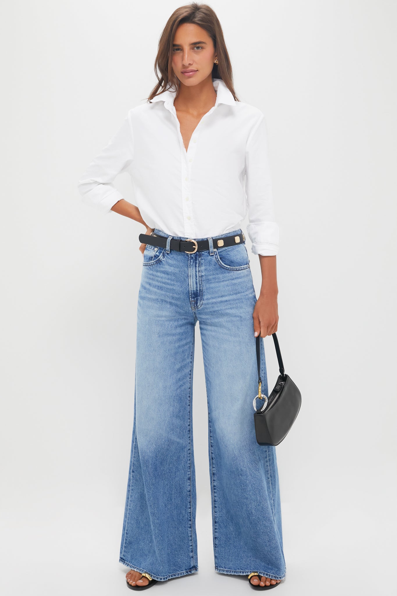 Black and Gold Flat Studded Belt-Get Girly