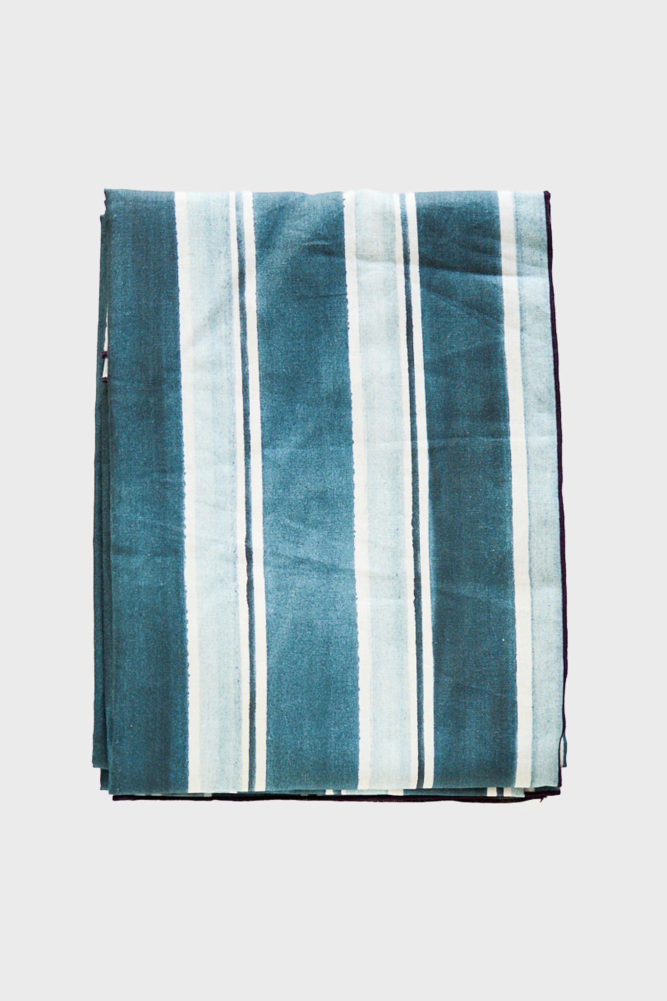 Blue and Grey Stripe Tablecloth-Get Girly