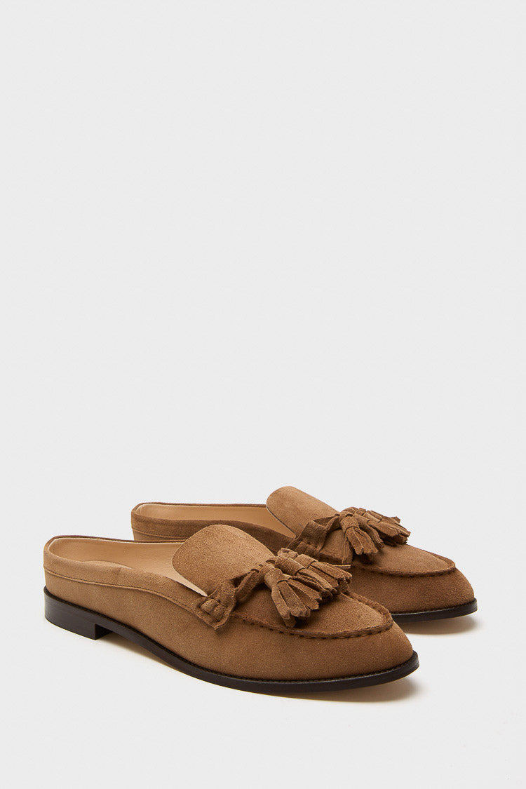 Camel Suede Mara Loafers-Get Girly