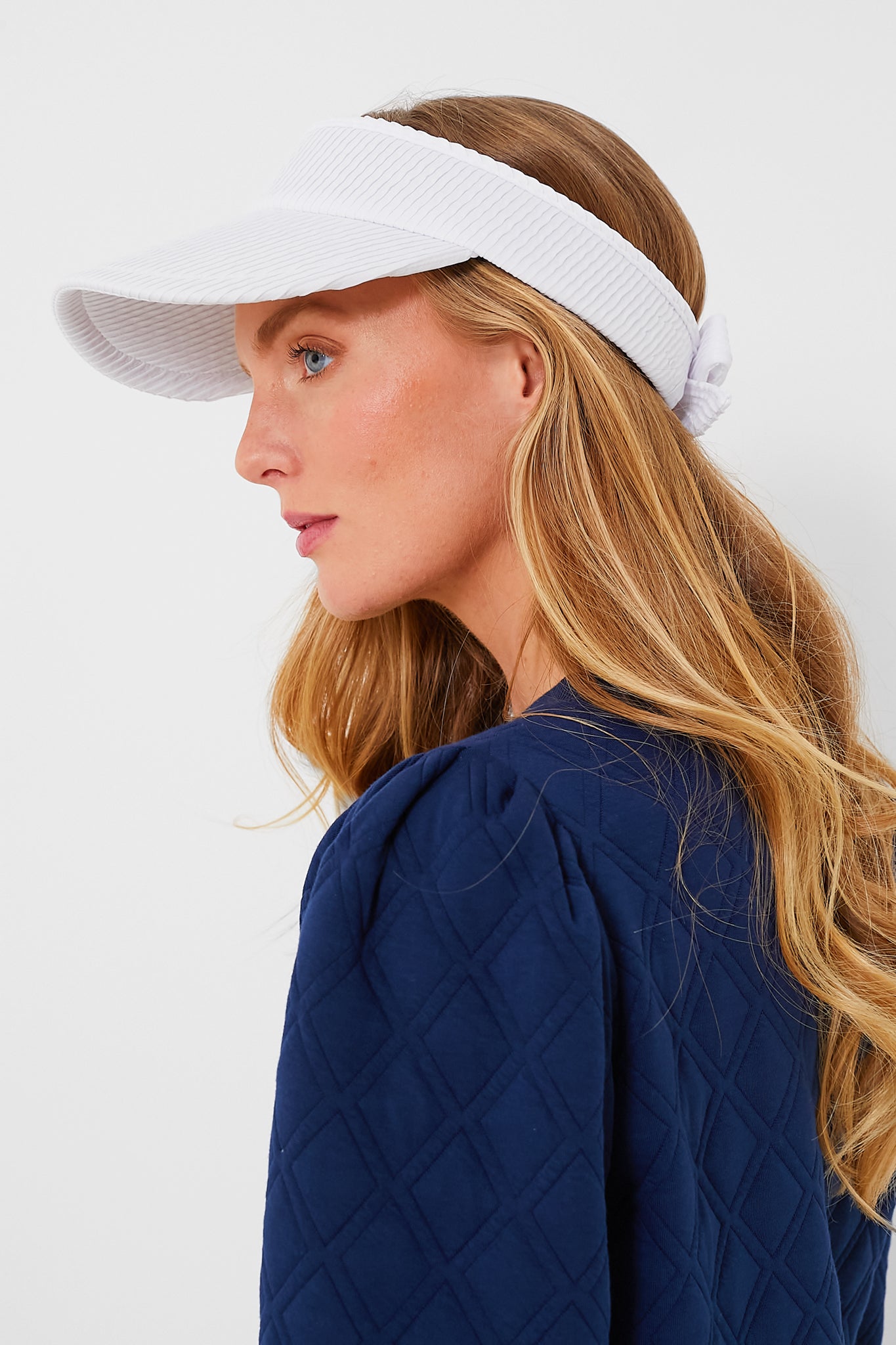 Chalk Swimmer Bow Tie Visor-Get Girly