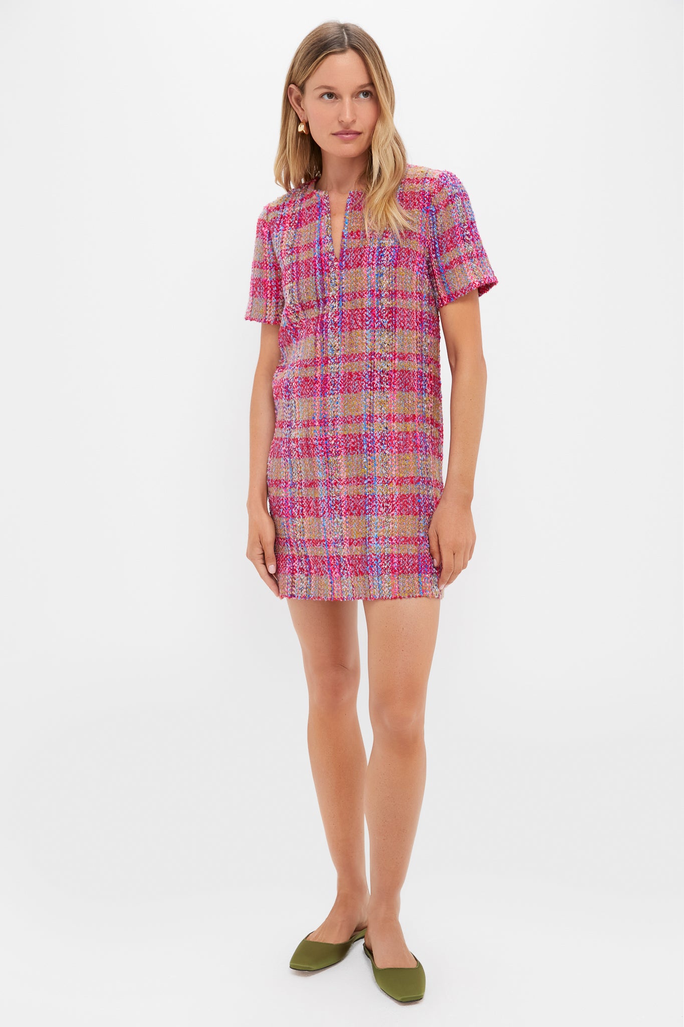 Pink Multi Tweed Eadie Mini Dress-Get Girly