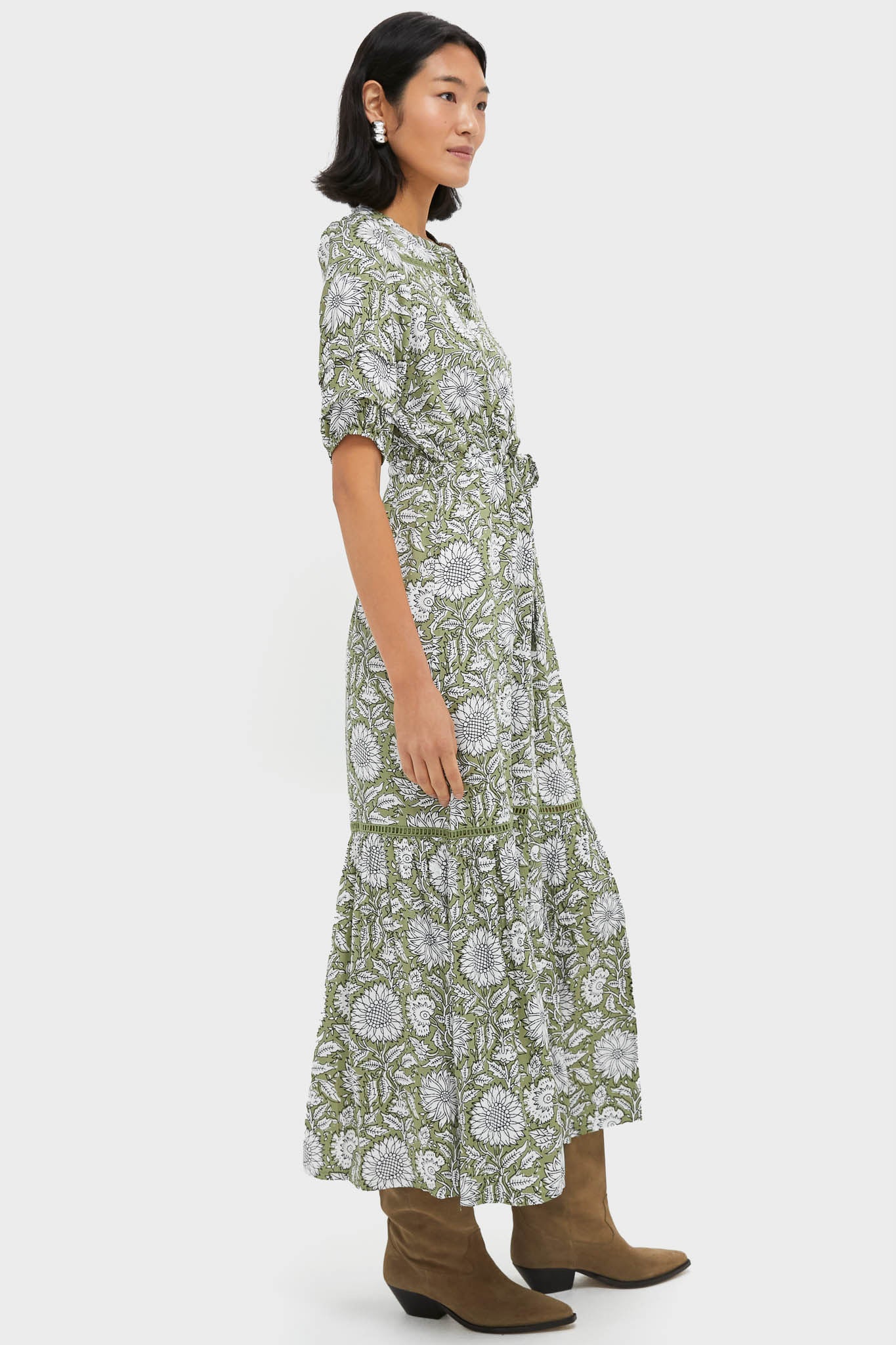 Arles Gothic Olive Lucy 4 Short Sleeve Dress-Get Girly