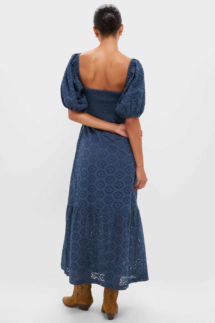 Blue Indigo Eyelet Santiago 4 Maxi Dress-Get Girly